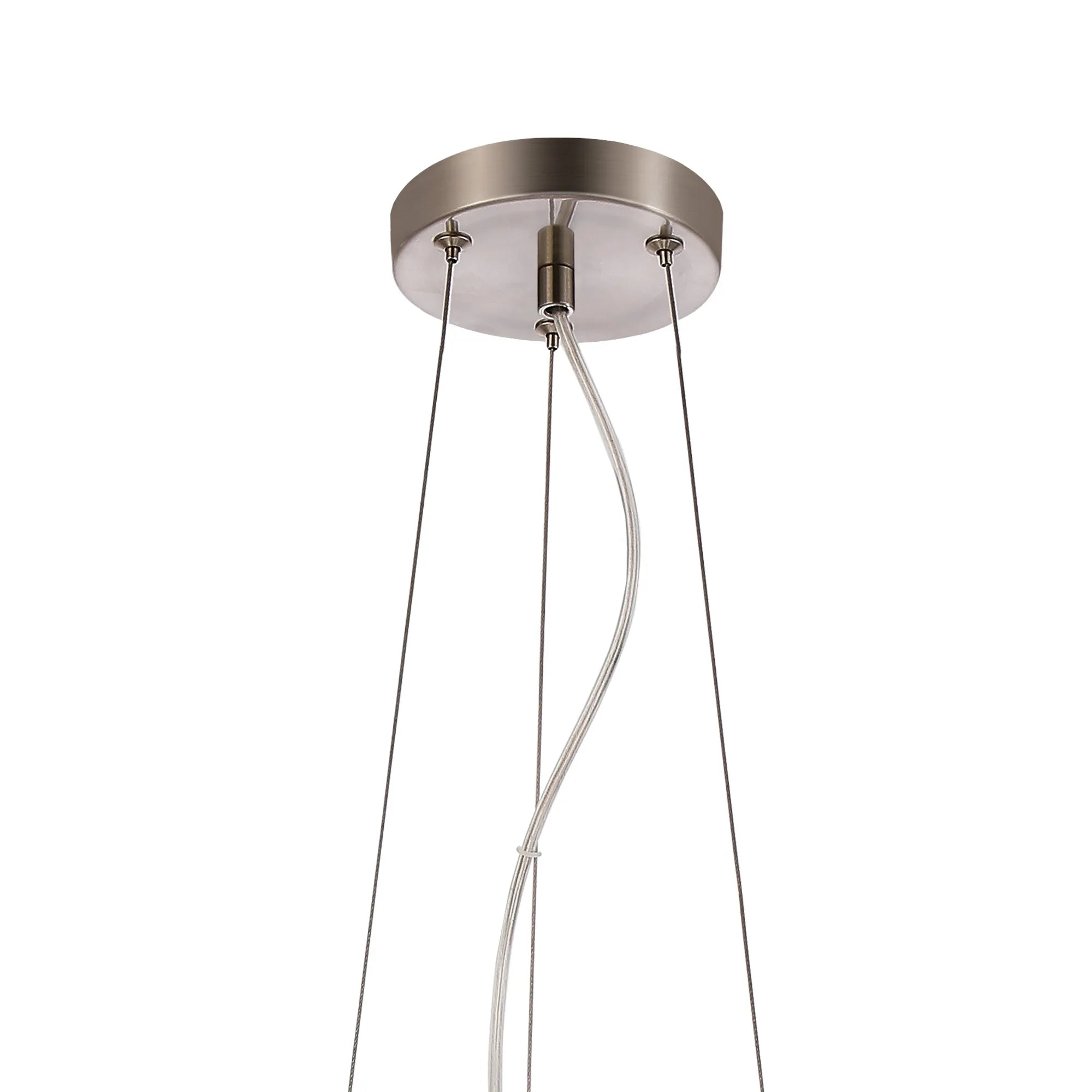 Deacon Twisted Pendant 9 Light - Satin Nickel Chrome Plated Glass