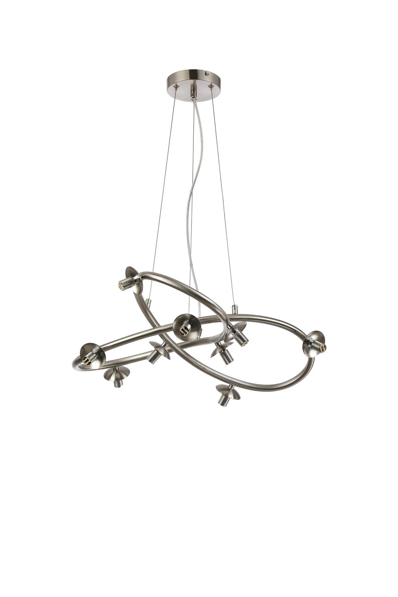 Deacon Twisted Pendant (Frame Only) 9 Light - Satin Nickel