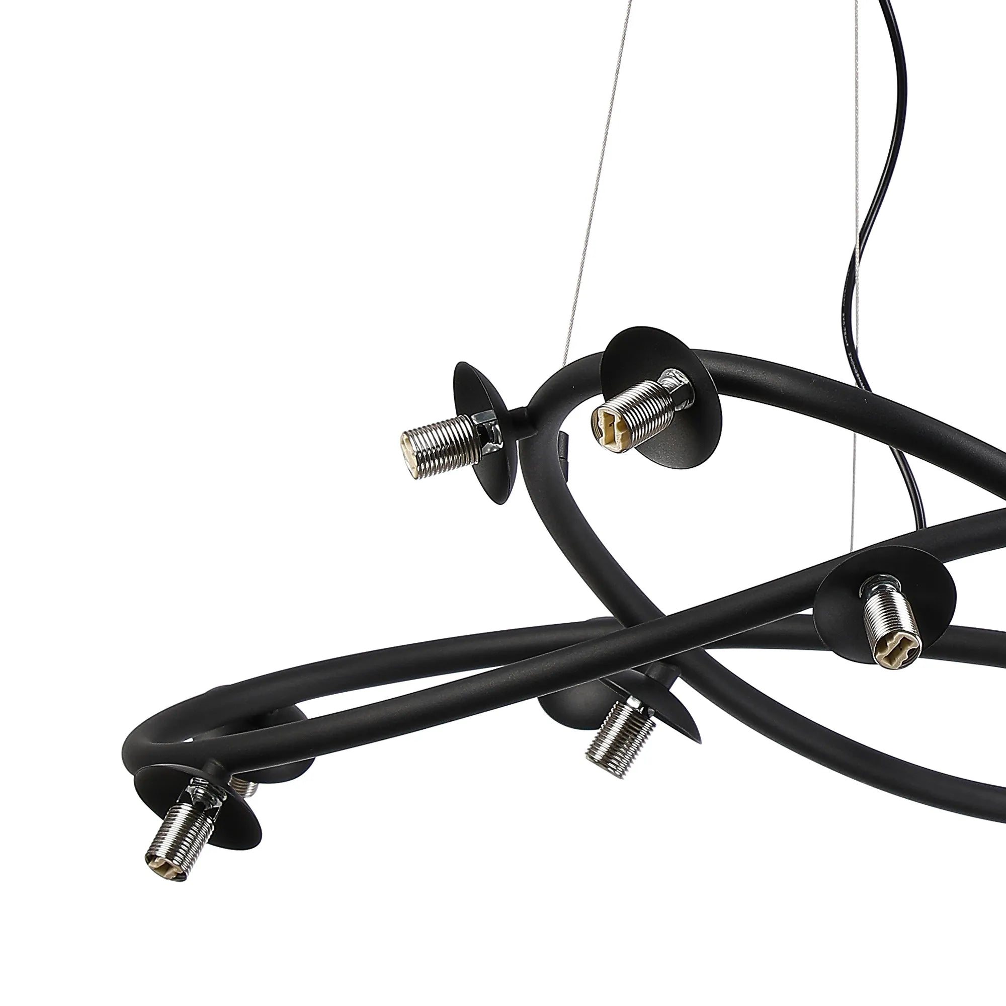 Deacon Twisted Pendant (Frame Only) 12 Light - Satin Black