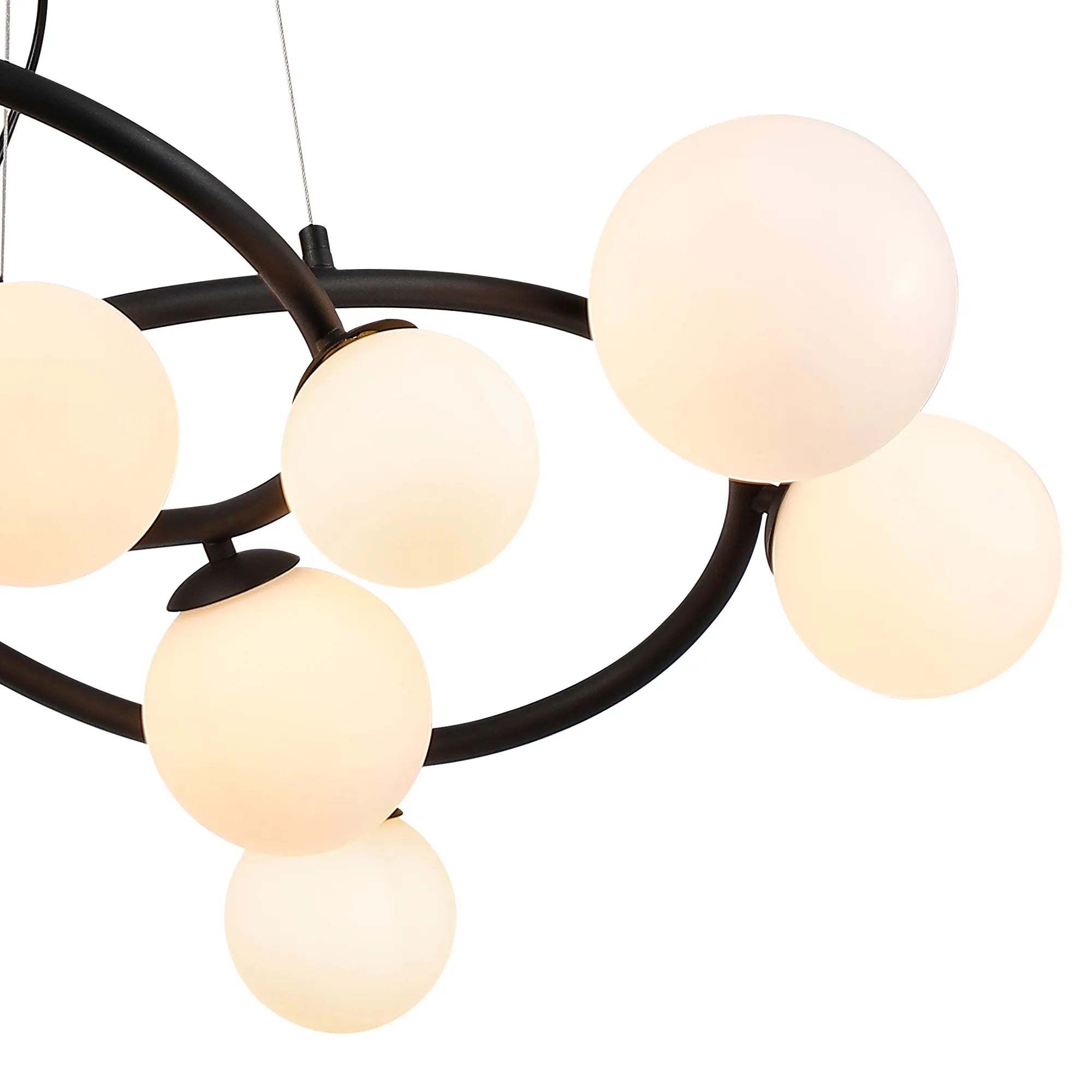 Deacon Twisted Pendant 12 Light - Satin Black Opal Glass