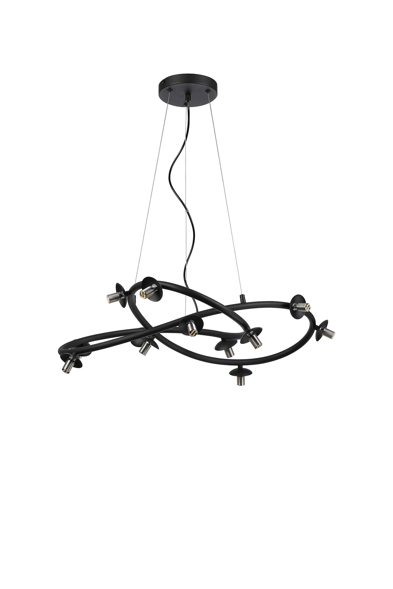 Deacon Twisted Pendant (Frame Only) 12 Light - Satin Black