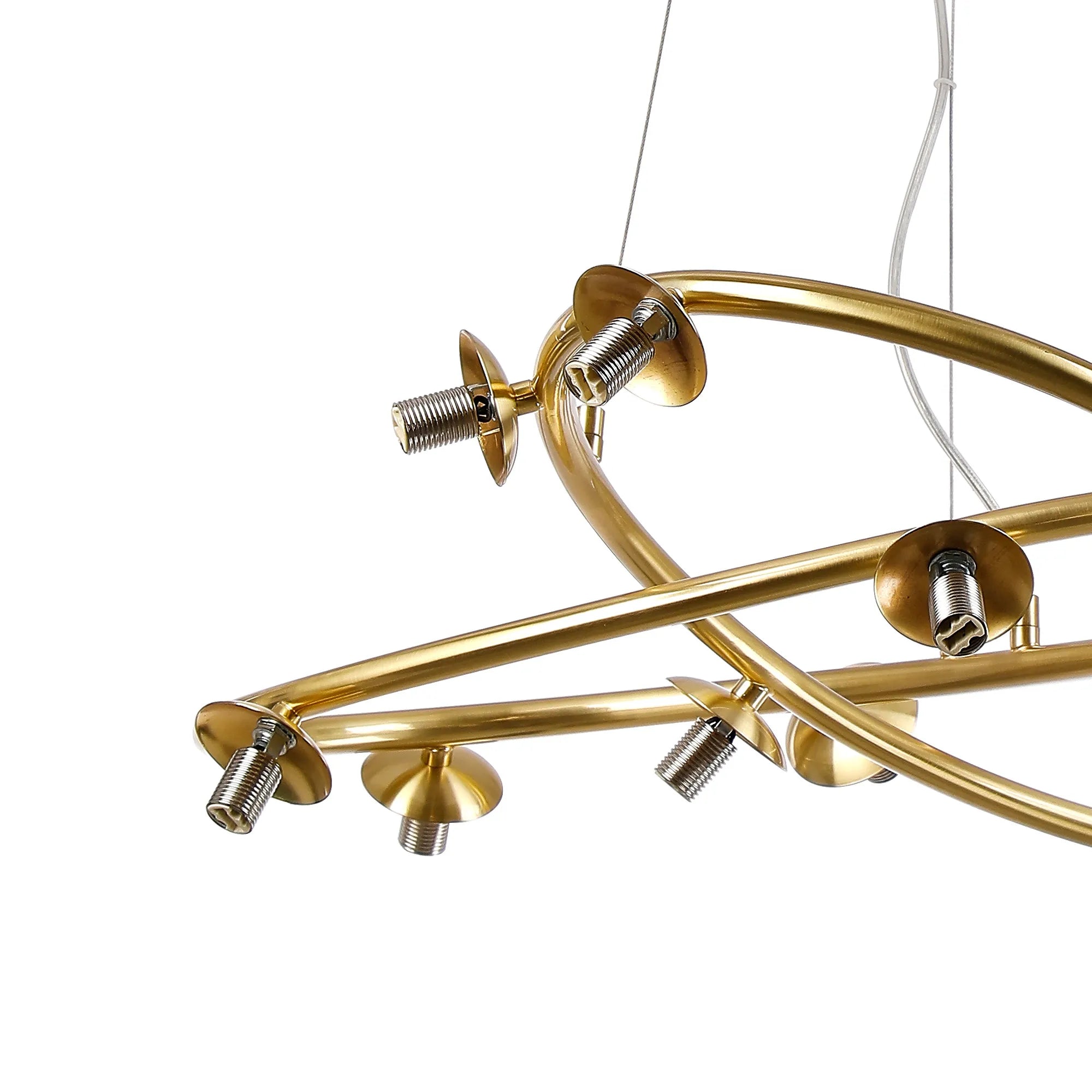 Deacon Twisted Pendant (Frame Only) 12 Light - Satin Gold