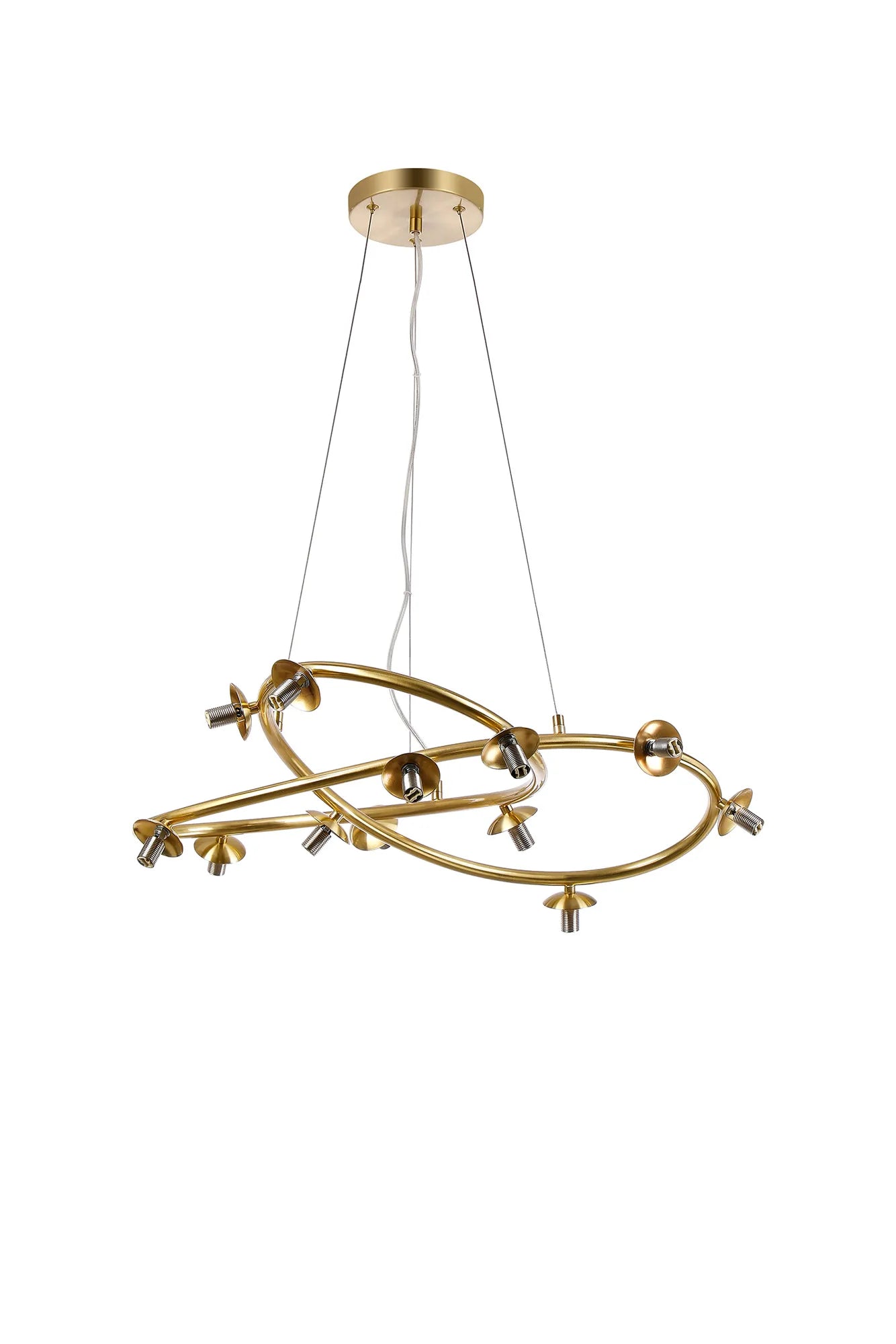 Deacon Twisted Pendant (Frame Only) 12 Light - Satin Gold