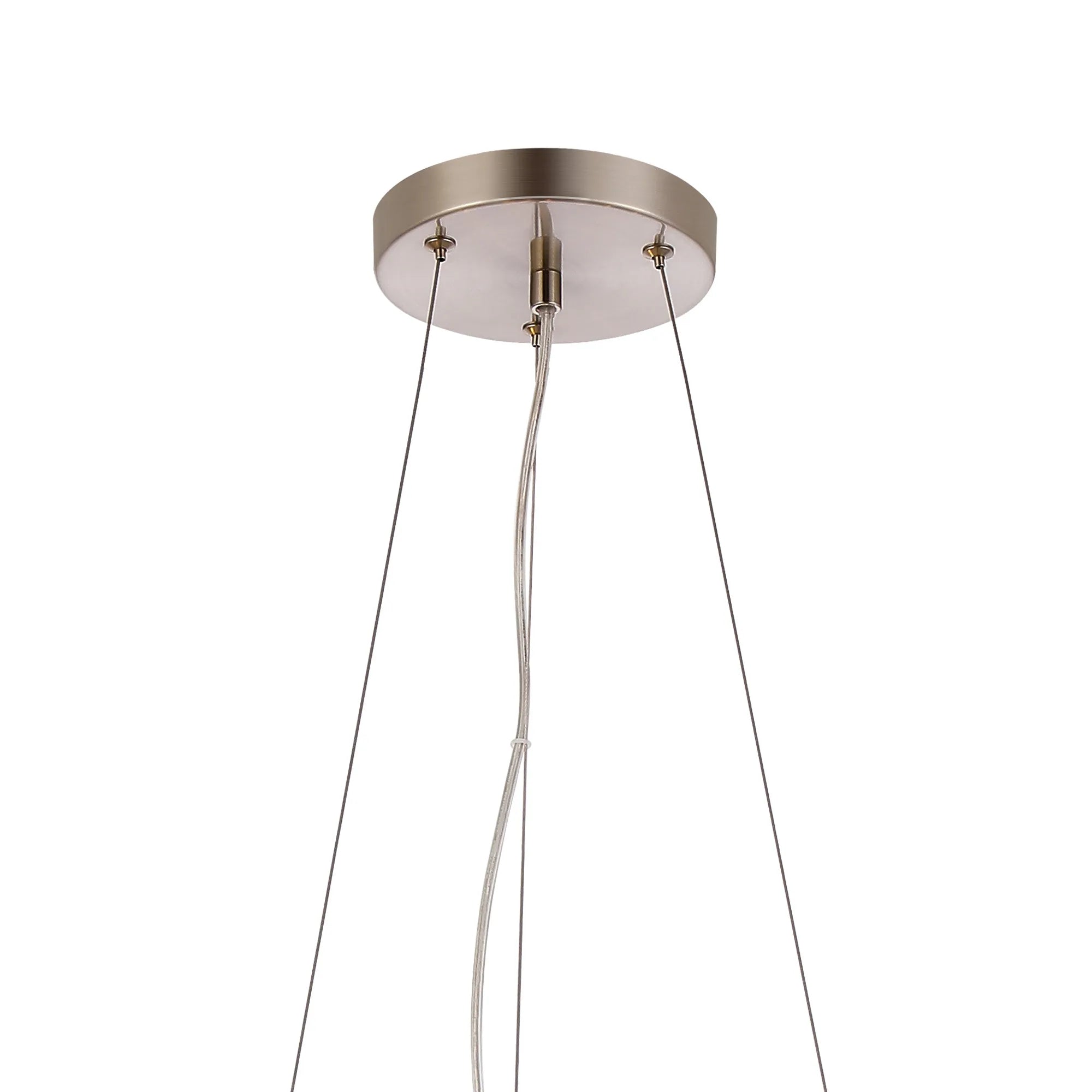 Deacon Twisted Pendant 12 Light - Satin Nickel Amber Plated Glass