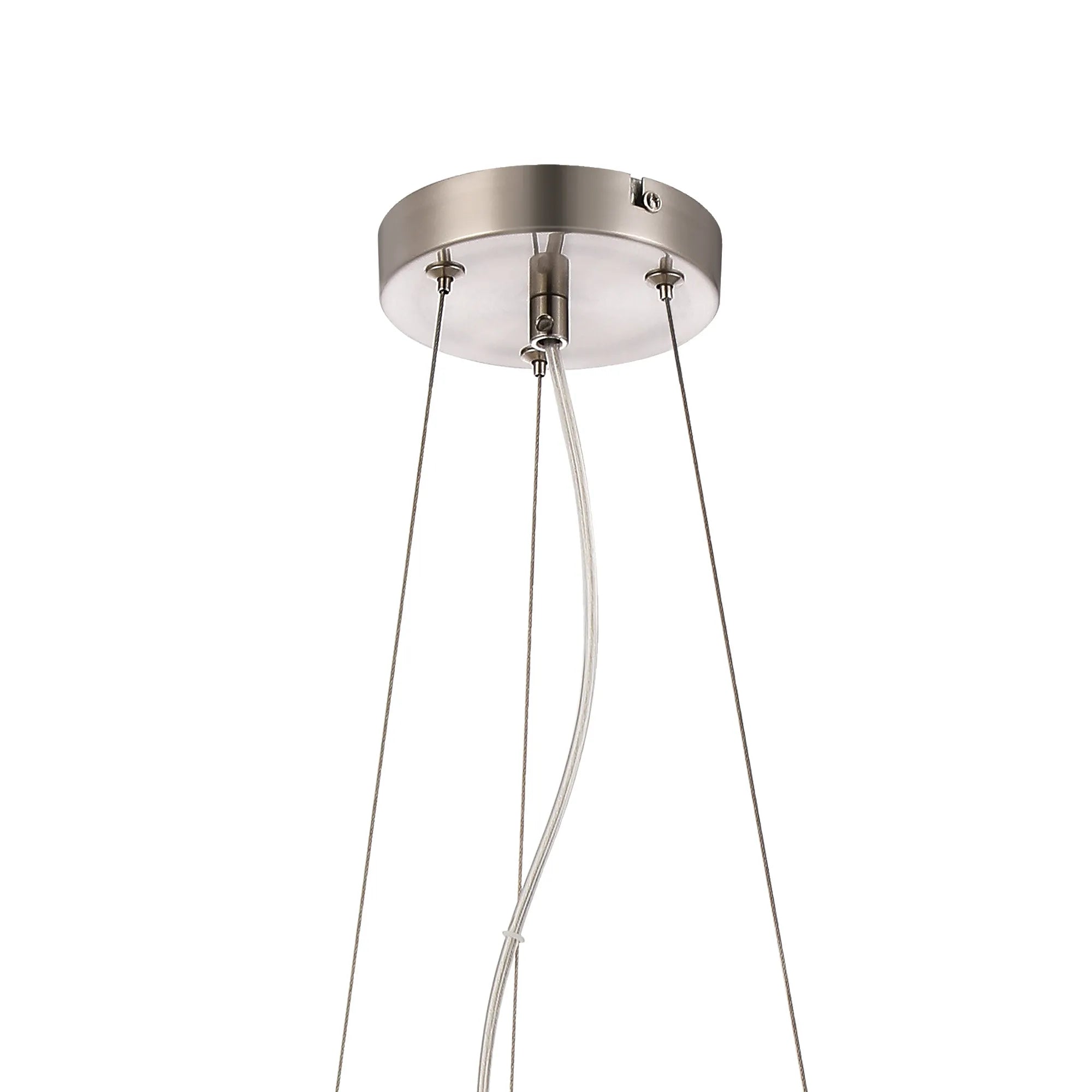 Deacon Twisted Pendant 12 Light - Satin Nickel Chrome Plated Glass