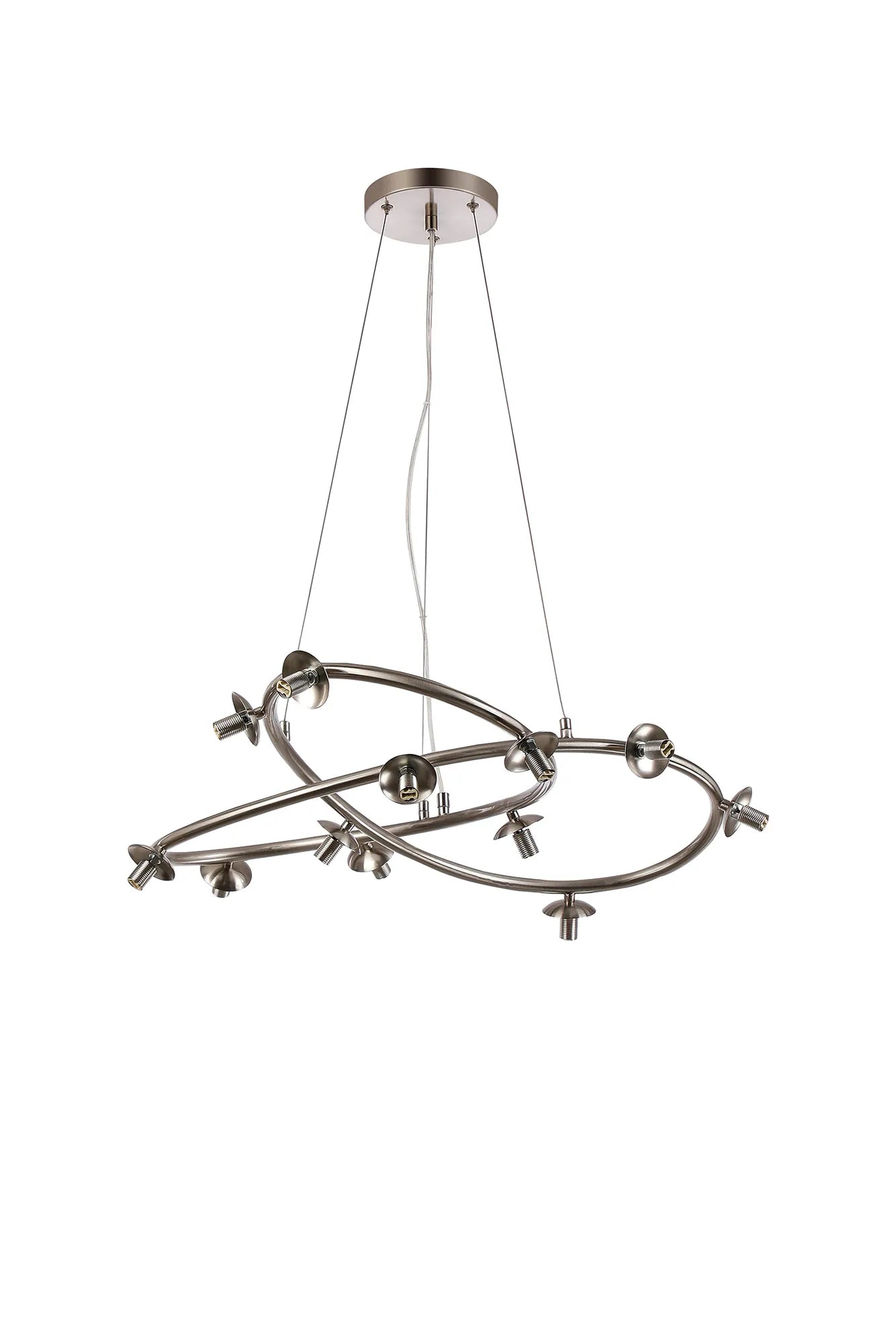 Deacon Twisted Pendant (Frame Only) 12 Light - Satin Nickel