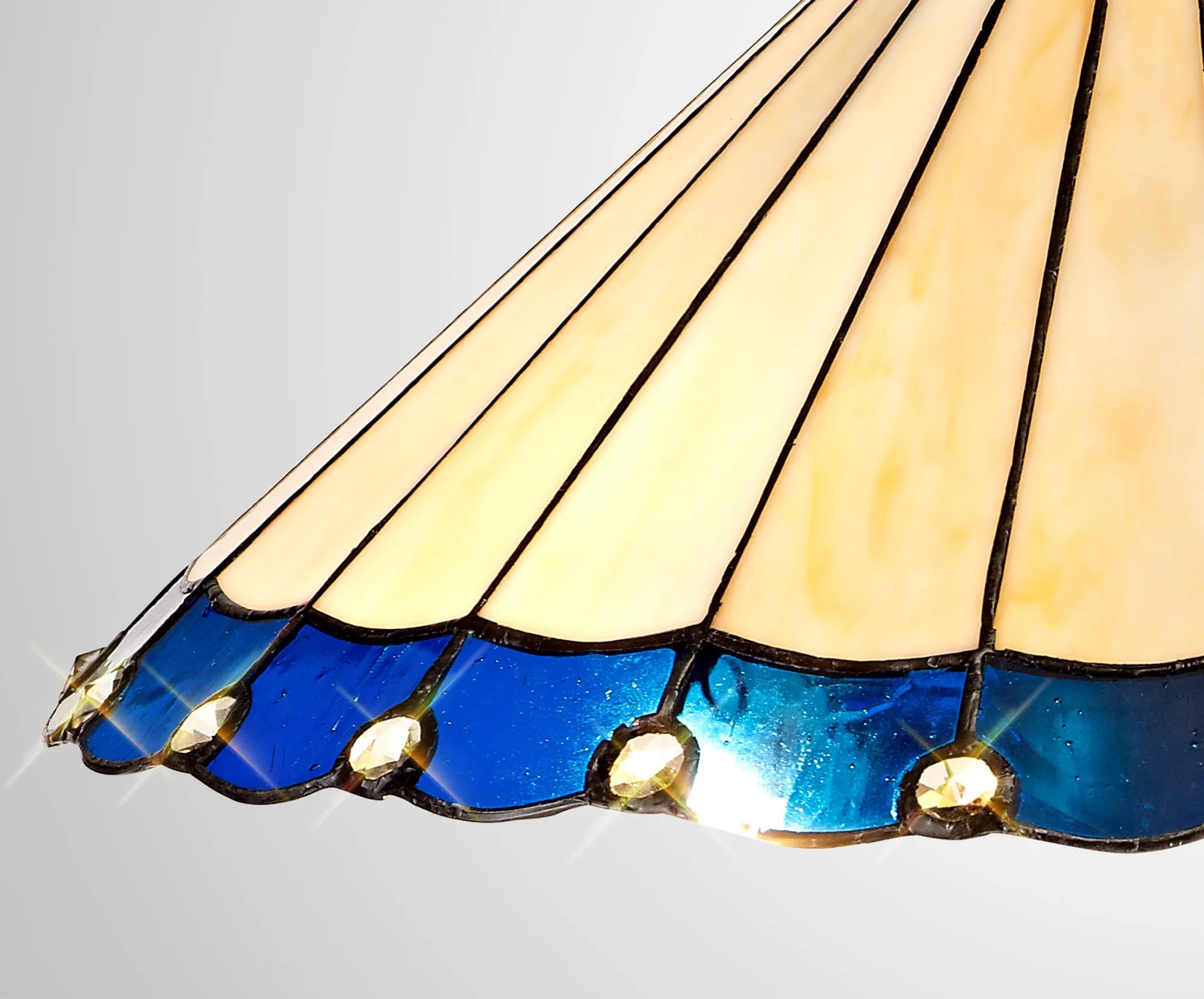 Amberley Tiffany 40cm Shade Only - Blue & Cream & Crystal