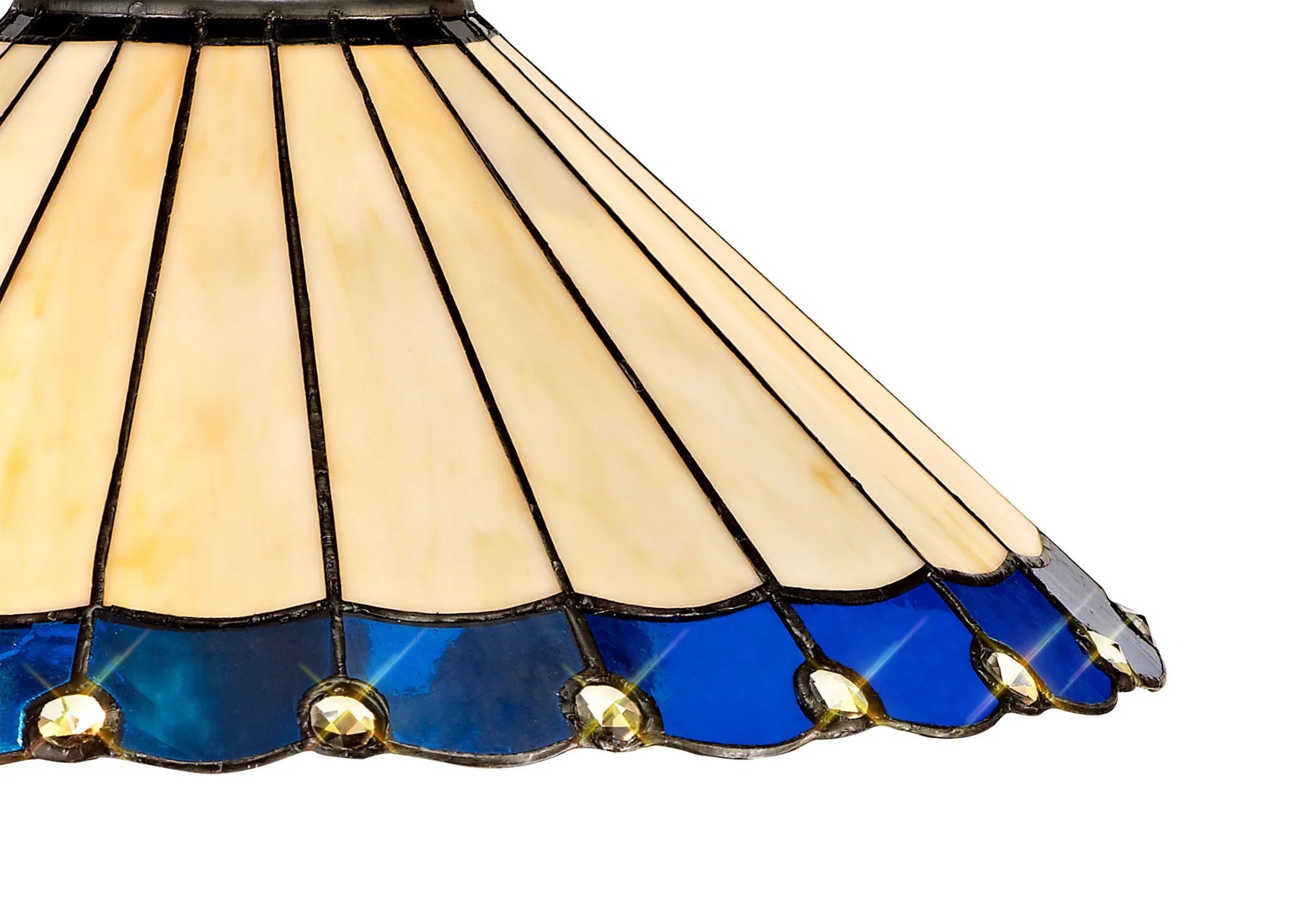 Amberley Tiffany 40cm Shade Only - Blue & Cream & Crystal