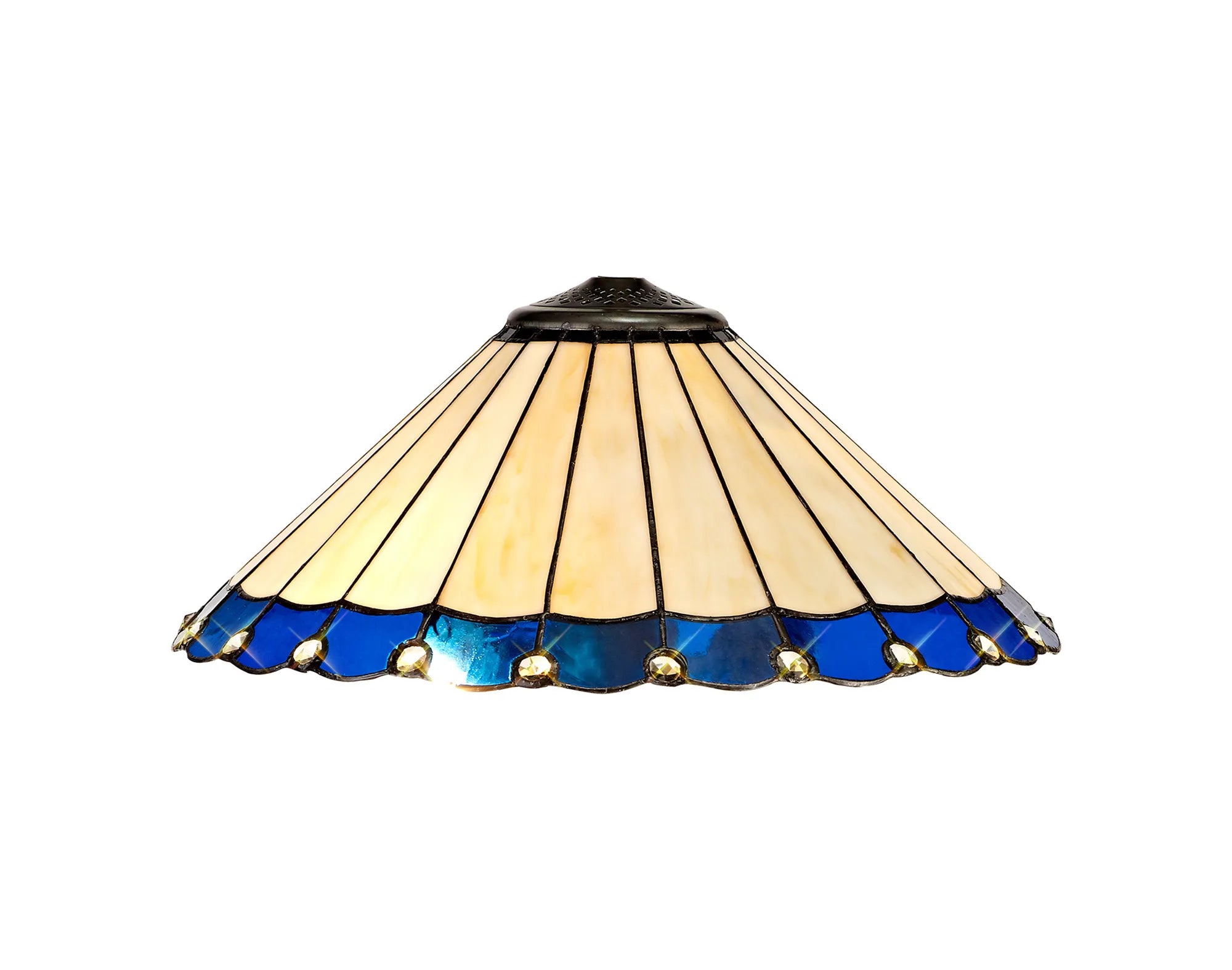 Amberley Tiffany 40cm Shade Only - Blue & Cream & Crystal
