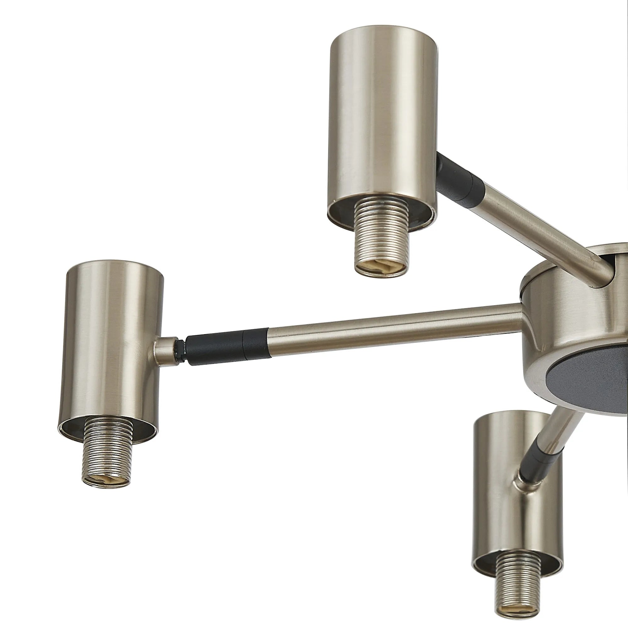 Bradley Semi Ceiling Adjustable Arms 5 Light - Satin Nickel & Black