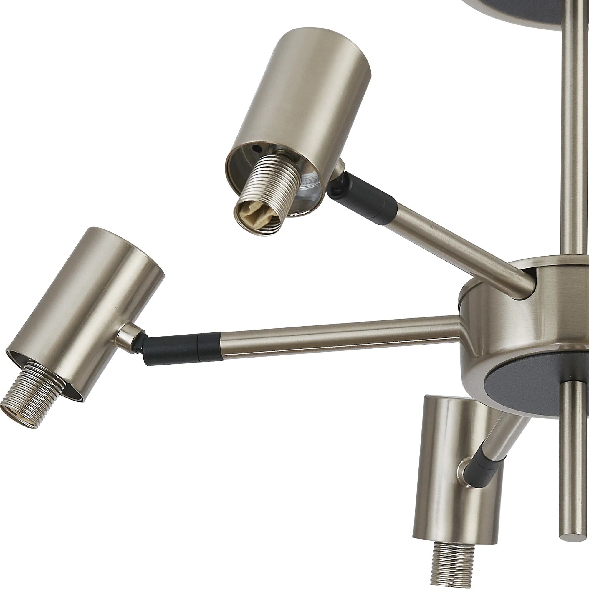 Bradley Semi Ceiling Adjustable Arms 5 Light - Satin Nickel & Black