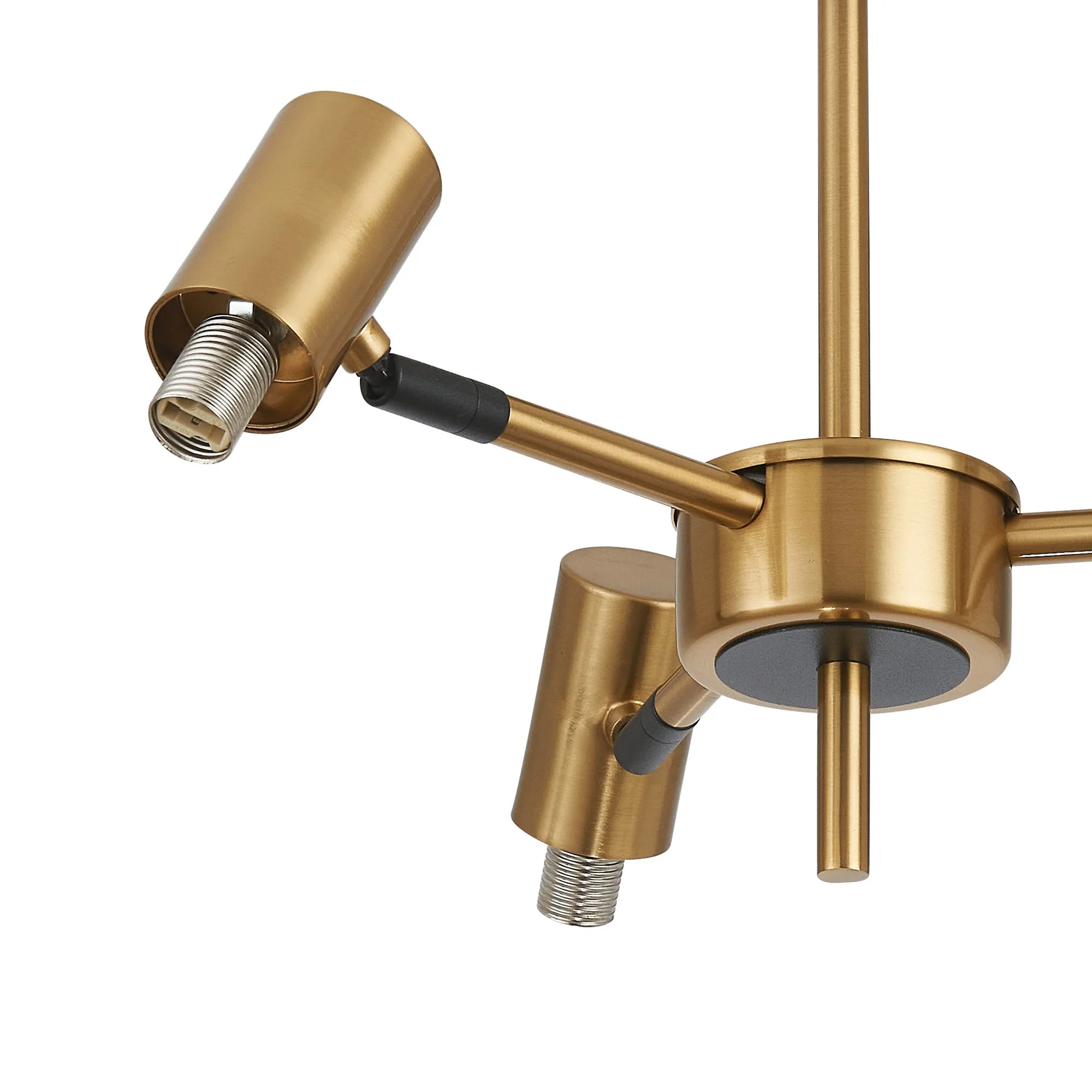 Bradley Semi Ceiling Adjustable Arms 3 Light - Brass & Black