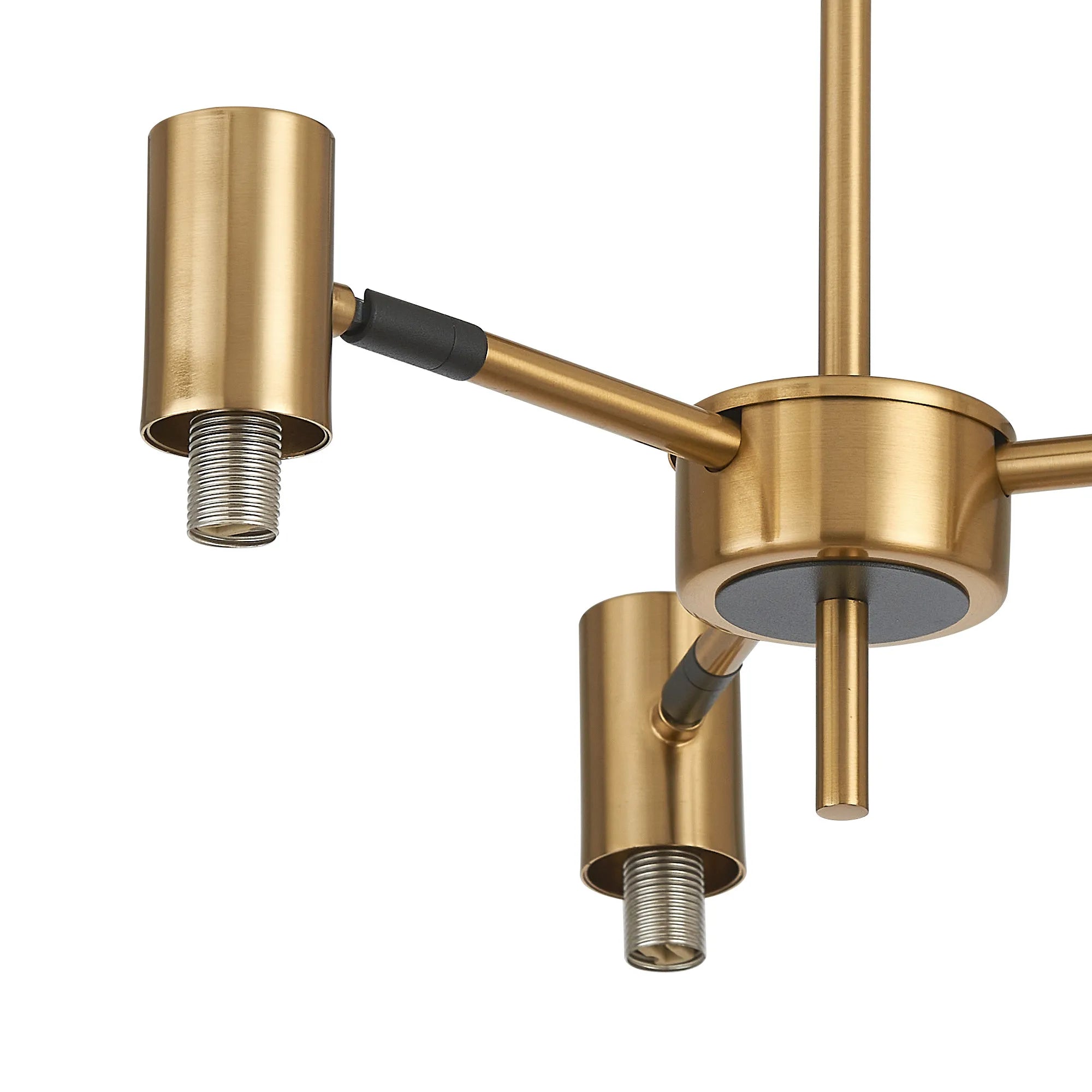 Bradley Semi Ceiling Adjustable Arms 3 Light - Brass & Black