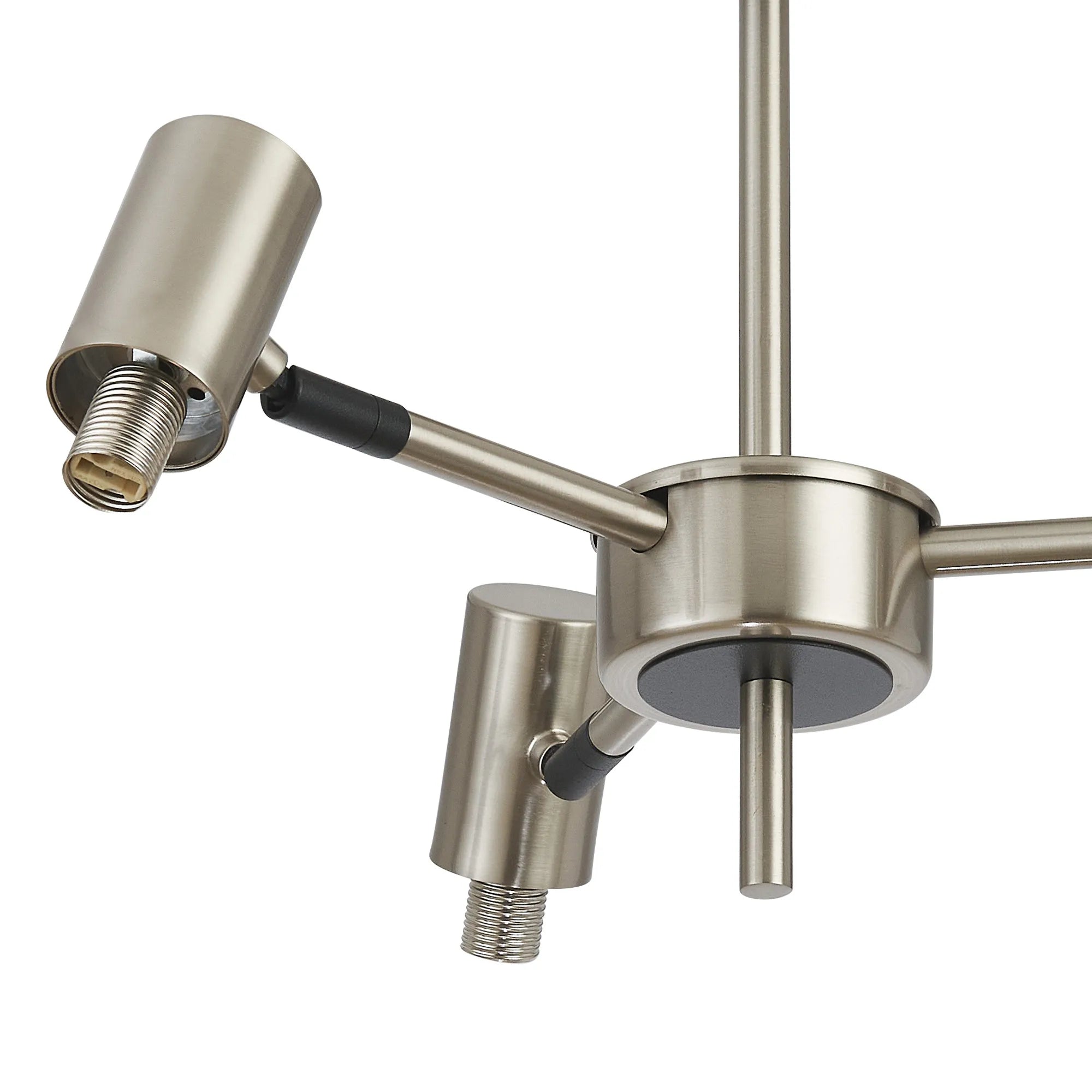 Bradley Semi Ceiling Adjustable Arms 3 Light - Satin Nickel & Black