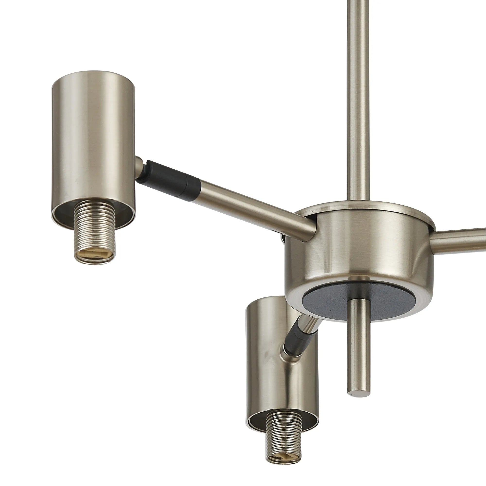 Bradley Semi Ceiling Adjustable Arms 3 Light - Satin Nickel & Black