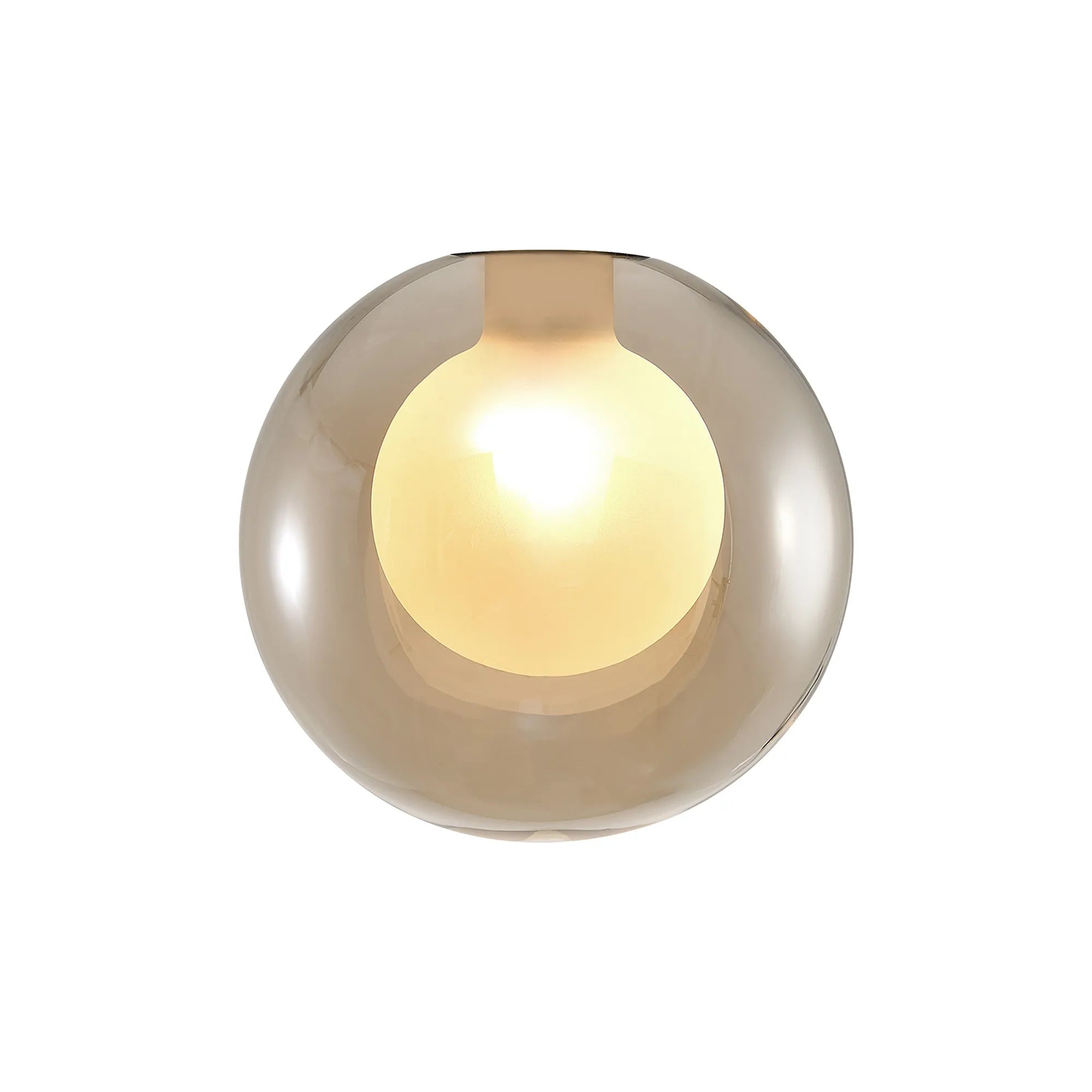 Bradley 12cm Round Cognac with Inner Frosted Globe (A) Glass Shade