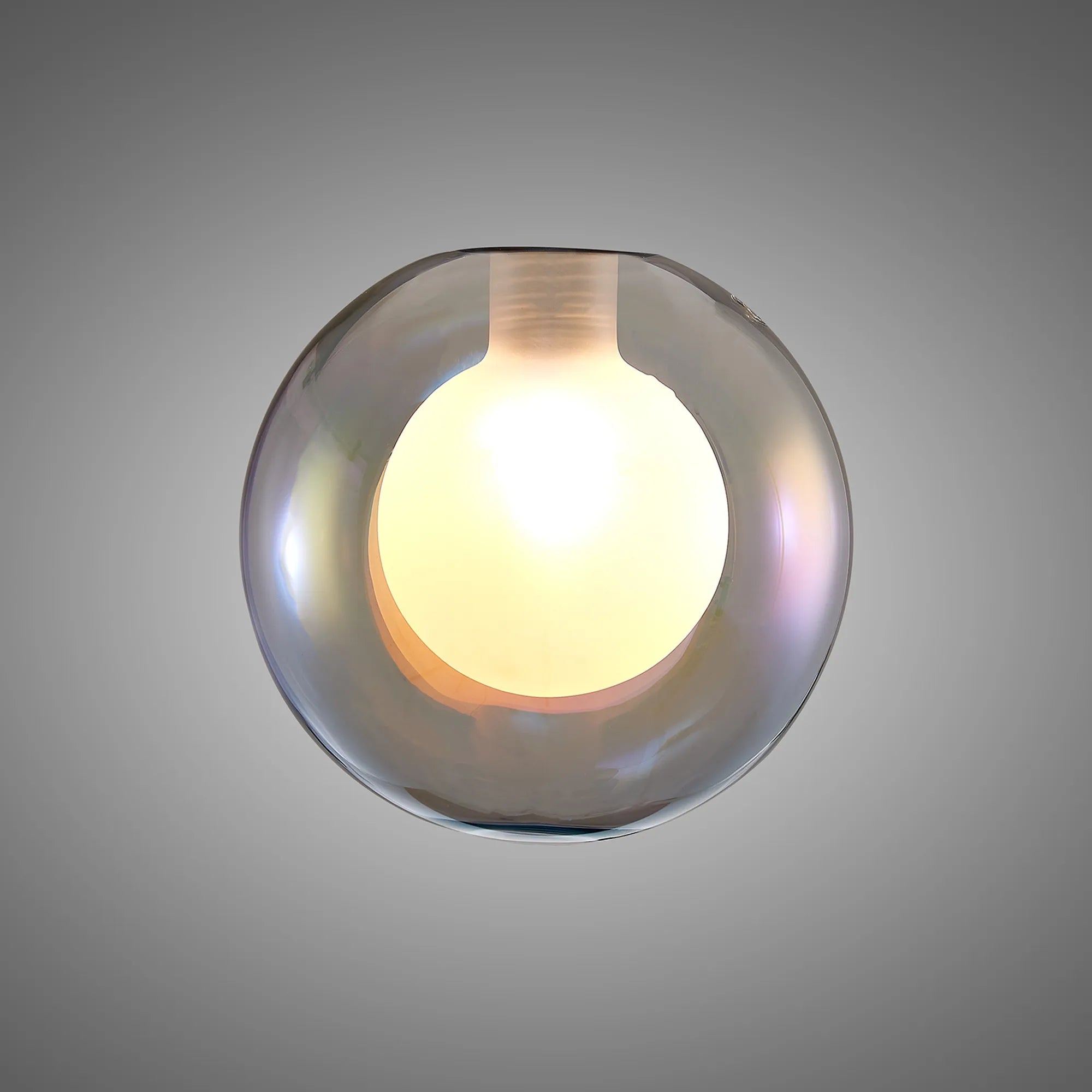 Bradley 12cm Round Iridescent with Inner Frosted Globe (A) Glass Shade