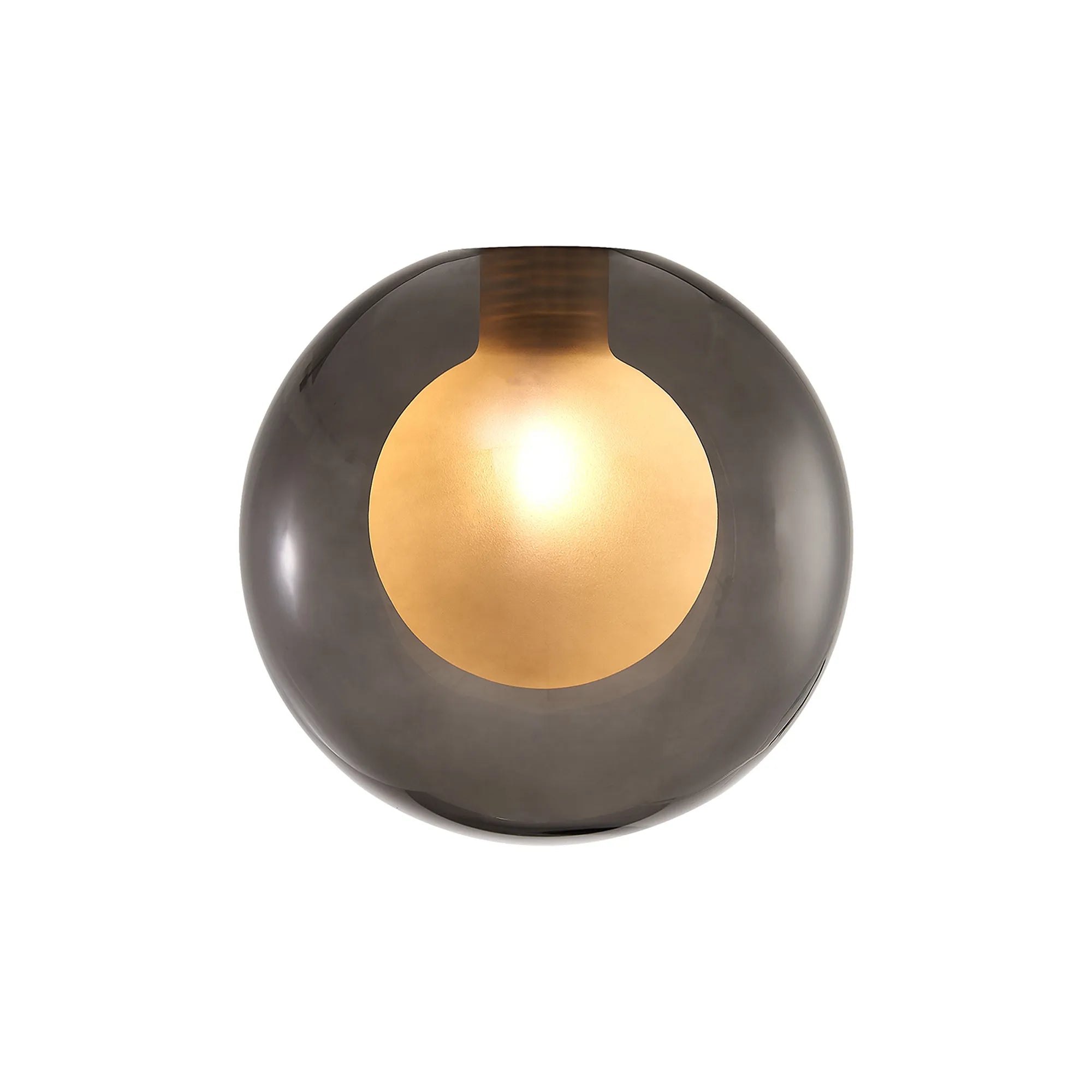 Bradley 12cm Round Smoke with Inner Frosted Globe (A) Glass Shade