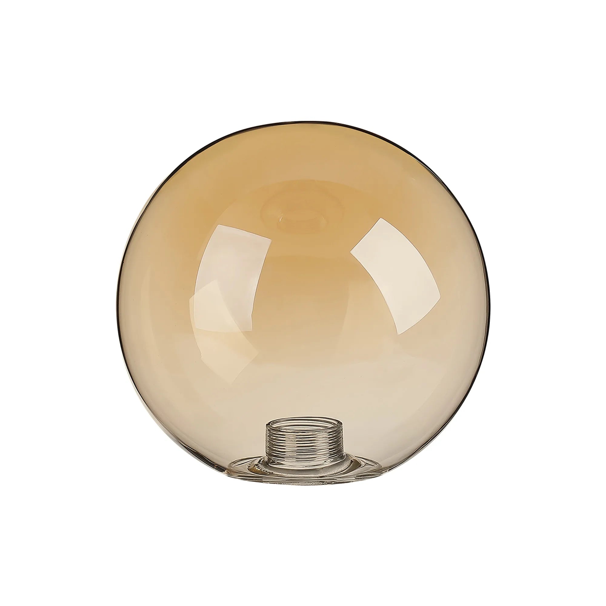 Bradley 12cm Smooth Round Glass Shade (D) - Amber