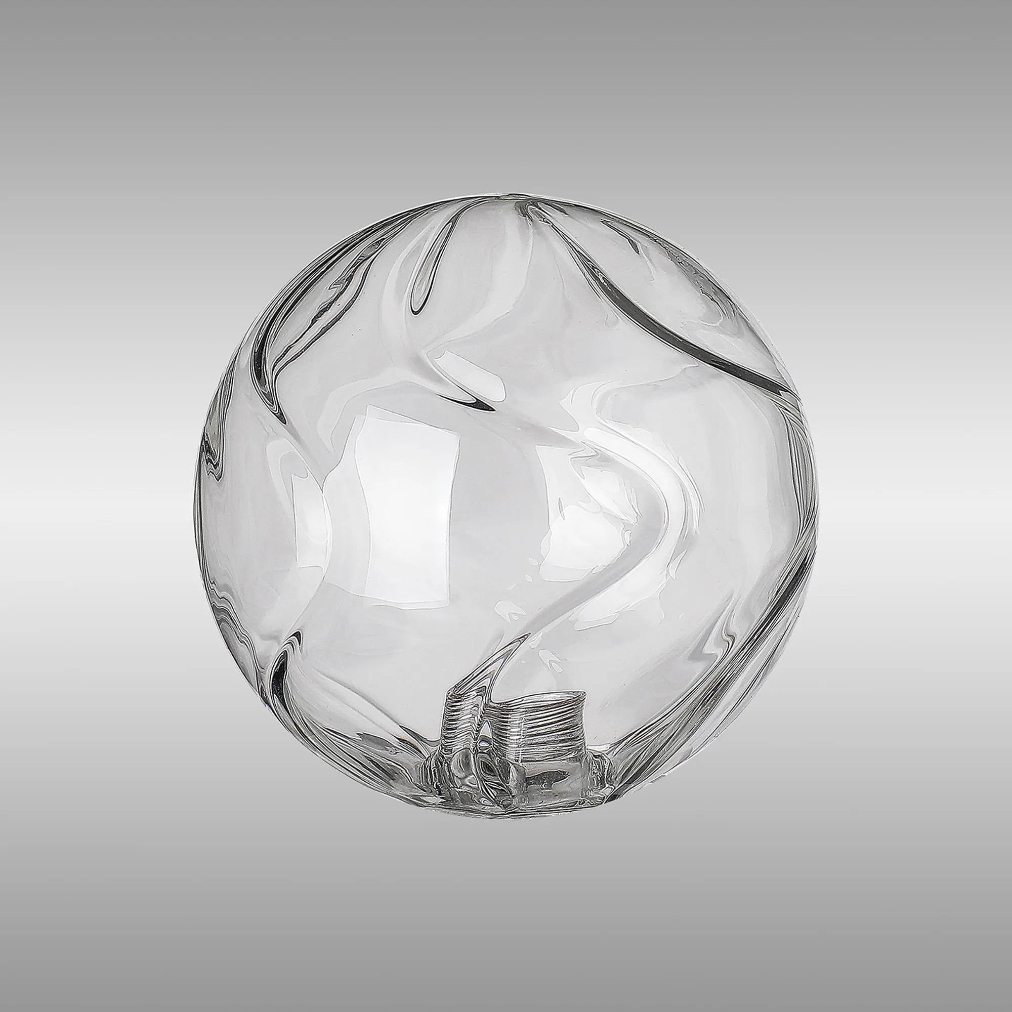 Bradley 12cm Waved Round Glass Shade (G) - Clear