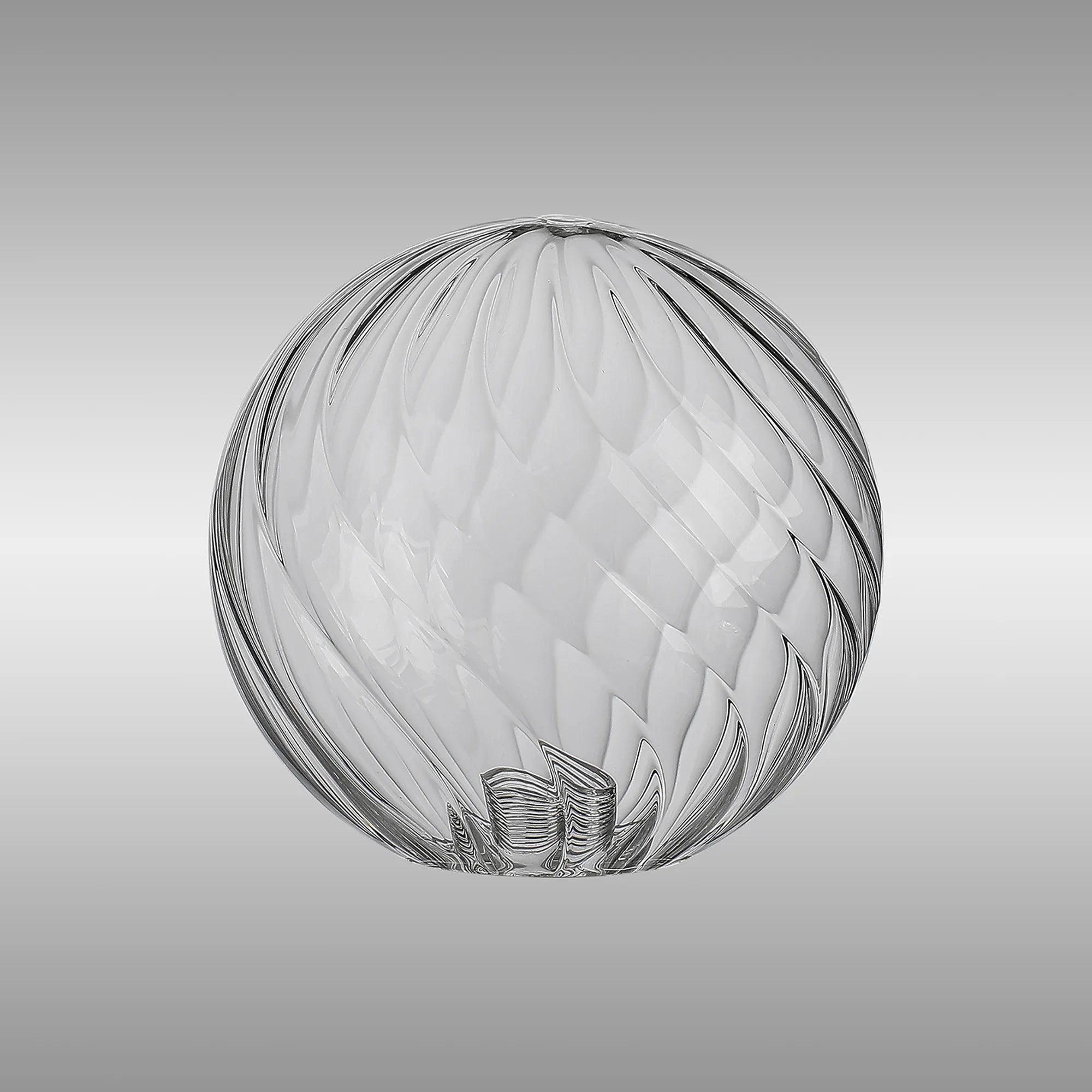 Bradley 12cm Swirl Round Glass Shade (J) - Clear