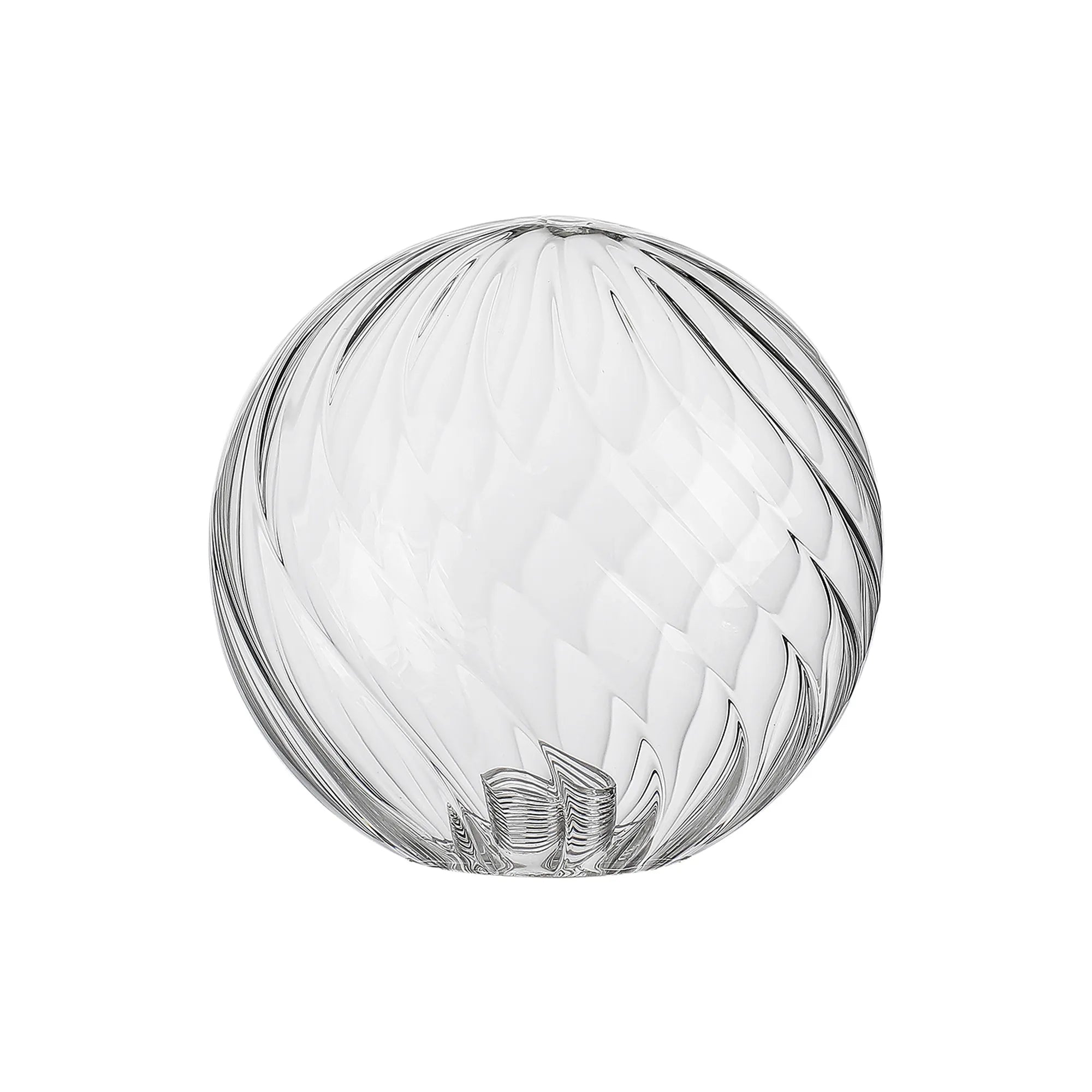 Bradley 12cm Swirl Round Glass Shade (J) - Clear