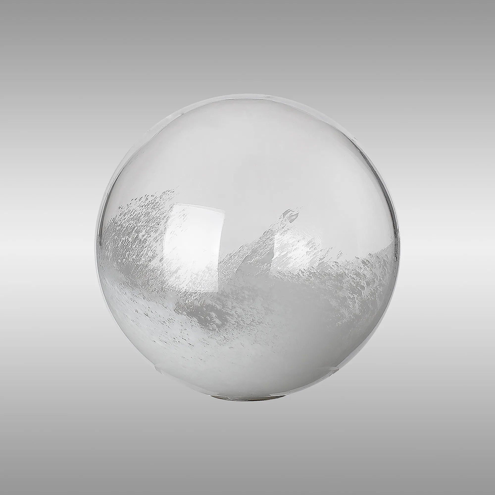 Bradley 12cm Two-Tone Snow Specks Round Glass Shade (K) - White & Clear