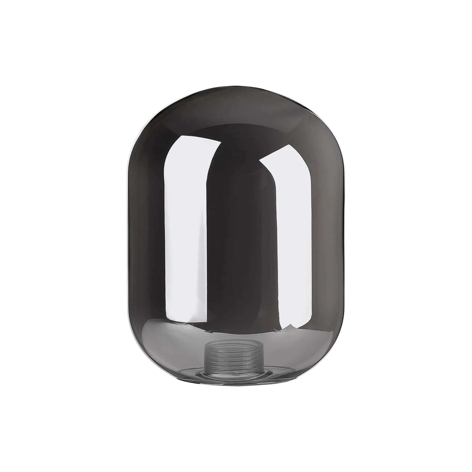 Bradley 9 x 12.5cm Smooth Tubular Glass Shade (M) - Smoke Plated