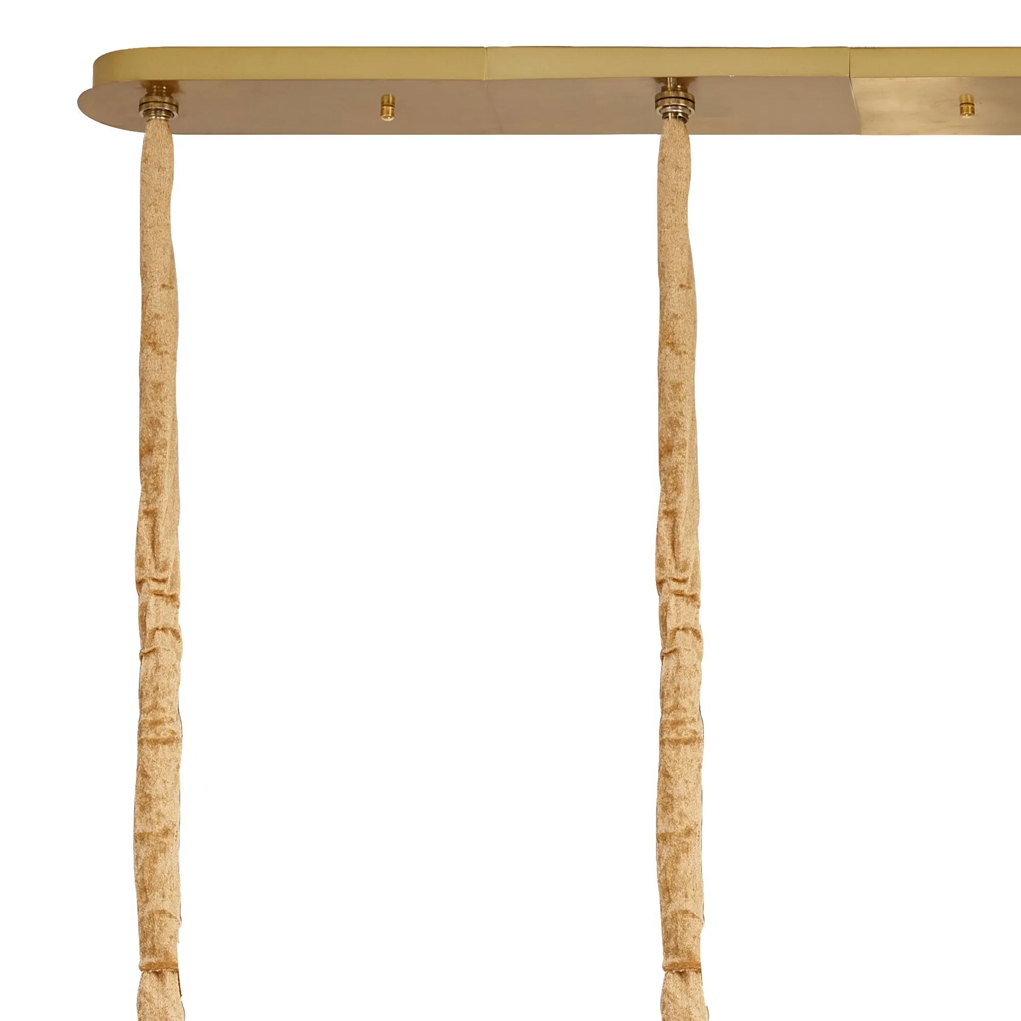 Cedar 180 x 40cm Linear Pendant 9 Light - Brass & Clear Sculpted Glass