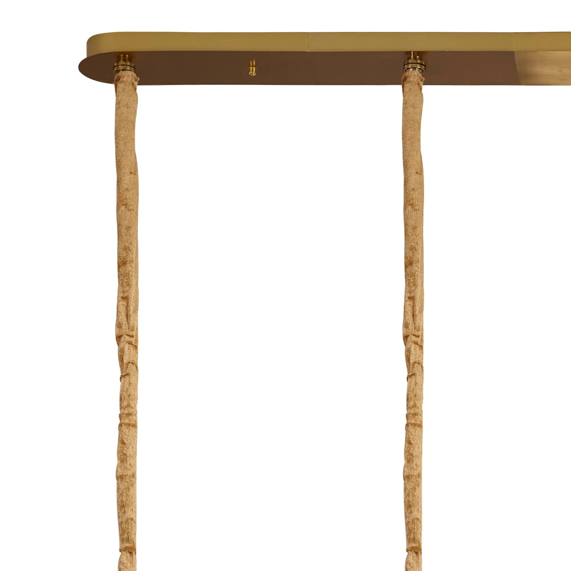 Cedar 180 x 40cm Linear Pendant 9 Light - Brass & Smoked Sculpted Glass