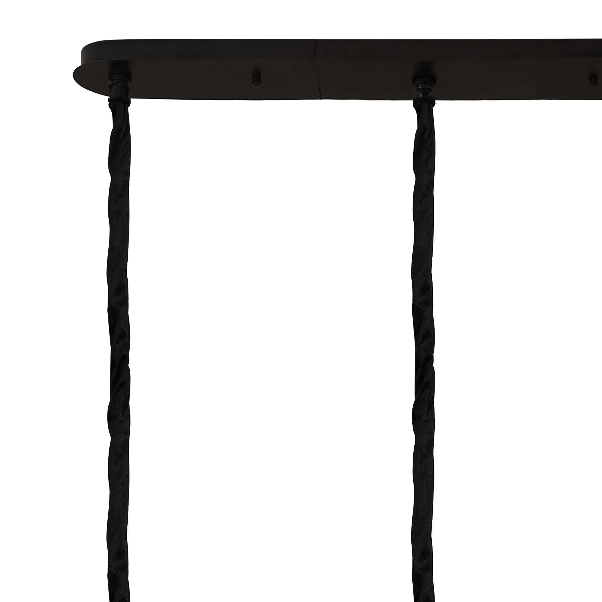 Cedar 180 x 40cm Linear Pendant 9 Light - Matt Black & Clear Sculpted Glass