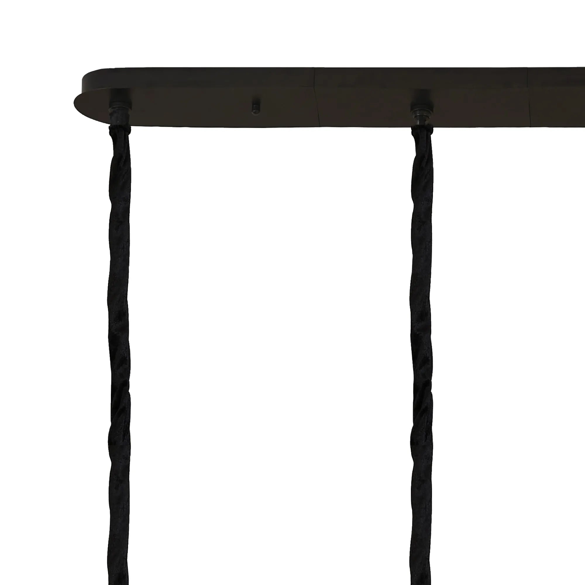 Cedar 180 x 40cm Linear Pendant 9 Light - Matt Black & Smoked Sculpted Glass