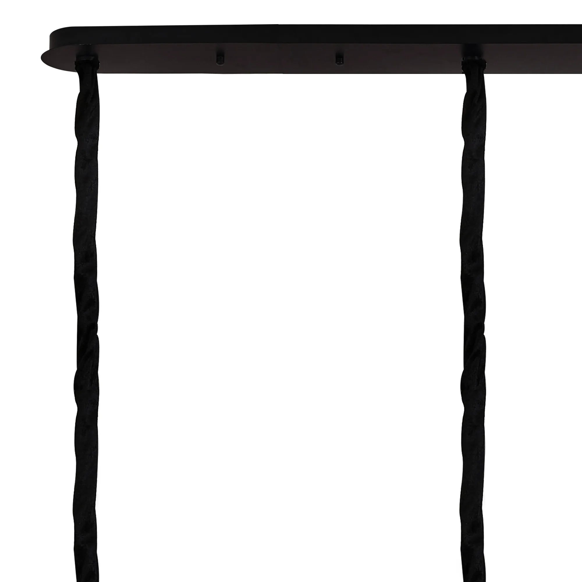 Cedar 200 x 40cm Linear Pendant 10 Light - Matt Black & Cognac Sculpted Glass