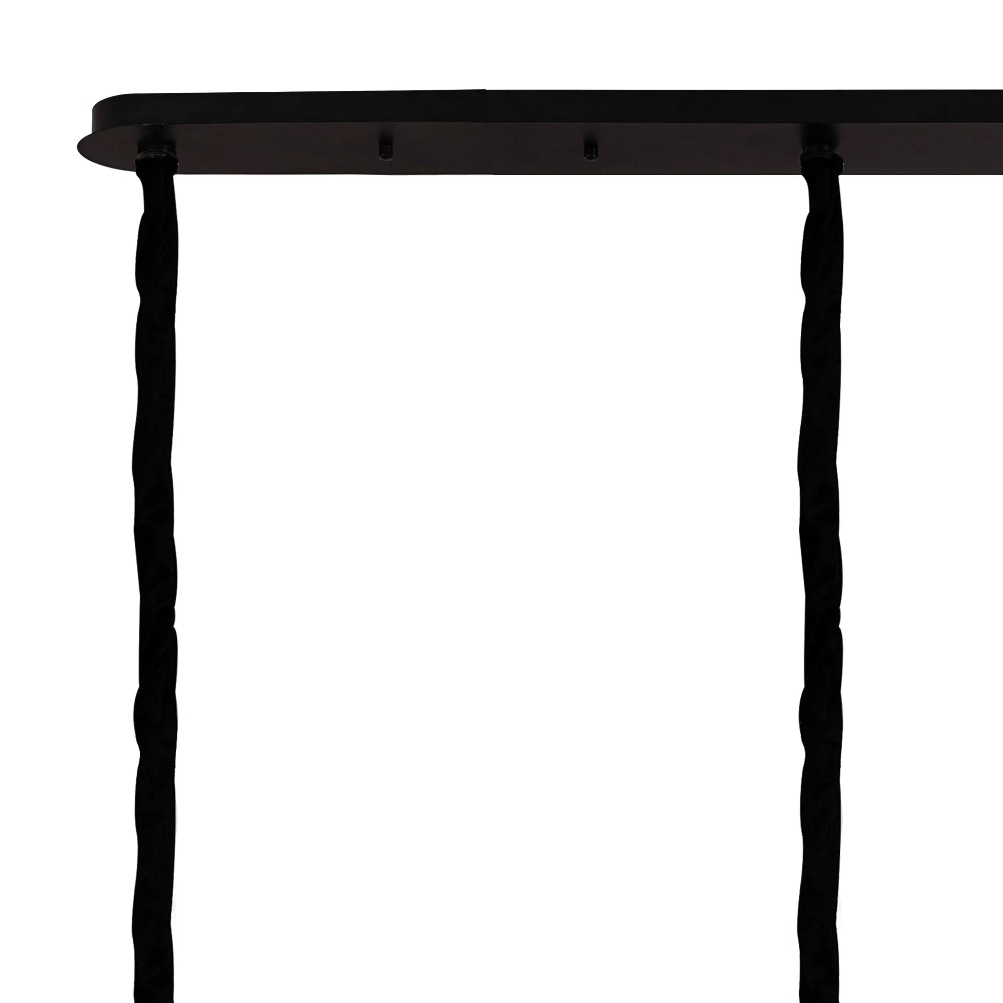 Cedar 200 x 40cm Linear Pendant 10 Light - Matt Black & Clear Sculpted Glass