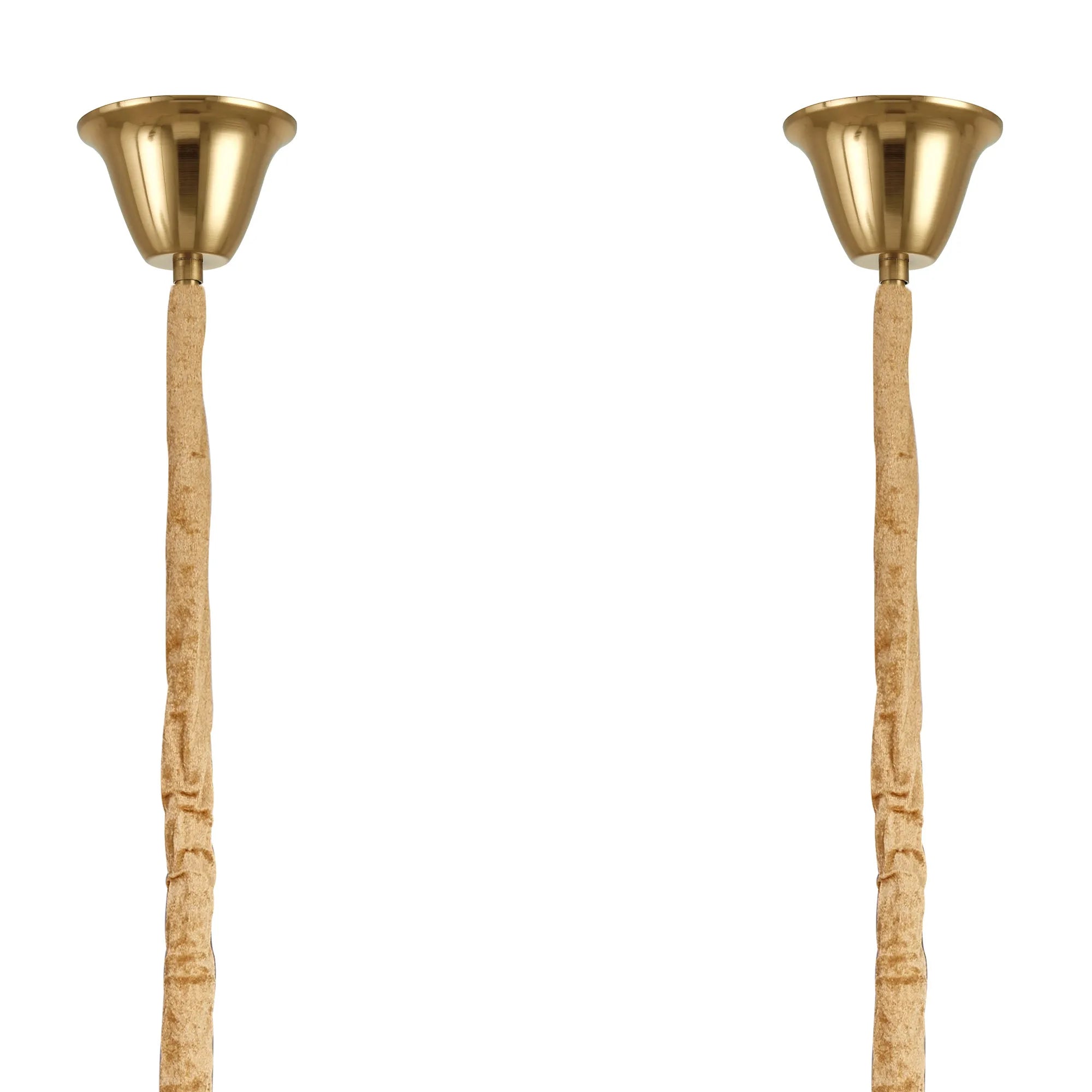 Cedar 200 x 40cm Linear Pendant With Bell Cup 10 Light - Brass & Smoked Sculpted Glass