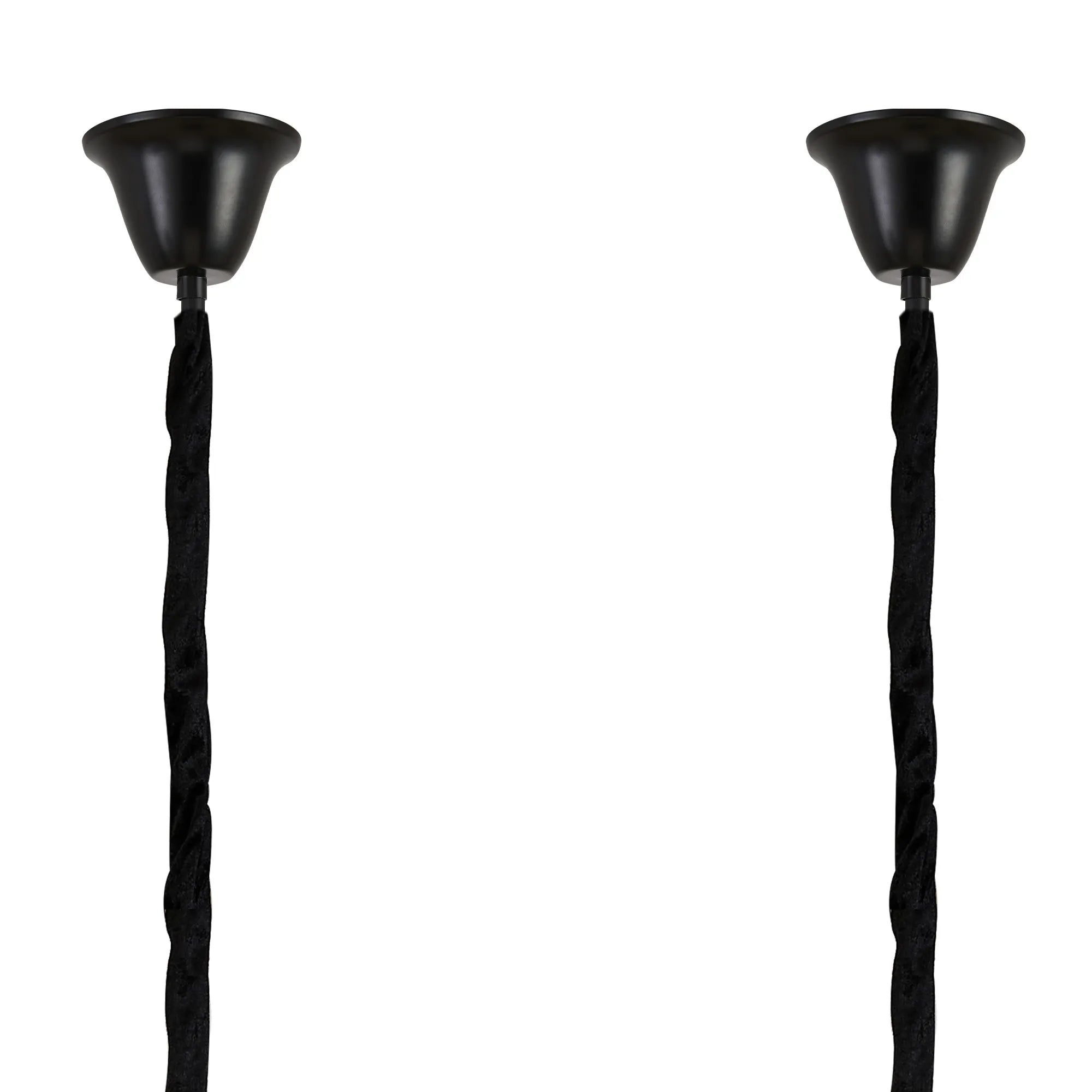 Cedar 200 x 40cm Linear Pendant With Bell Cup 10 Light - Matt Black & Smoked Sculpted Glass