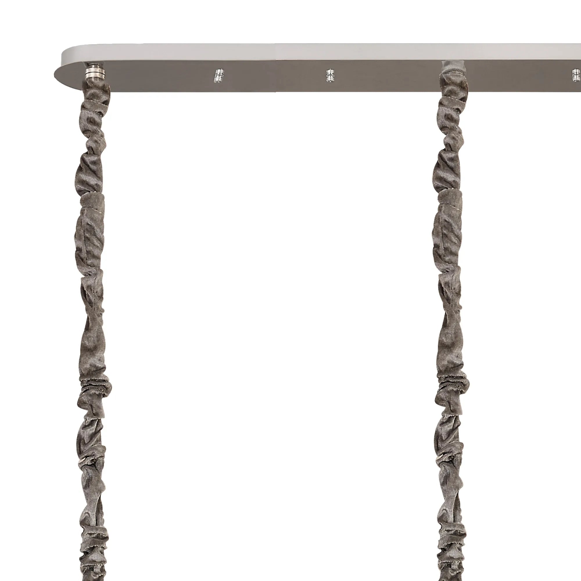 Cedar 225 Light - 40cm Linear Pendant 12 Light - Polished Nickel & Smoked Sculpted Glass