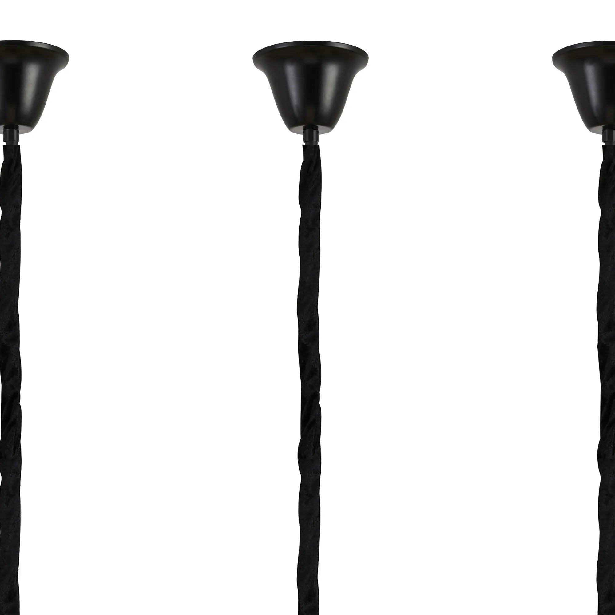Cedar 225 Light - 40cm Linear Pendant With Bell Cup 12 Light - Matt Black & Smoked Sculpted Glass
