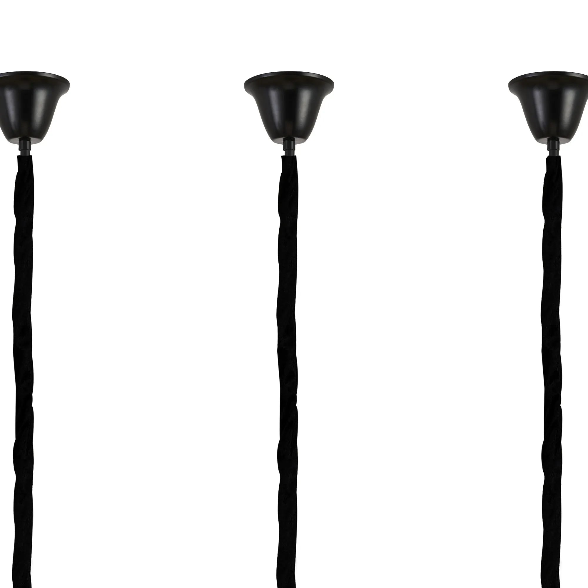 Cedar 250 x 40cm Linear Pendant With Bell Cup 13 Light - Matt Black & Smoked Sculpted Glass