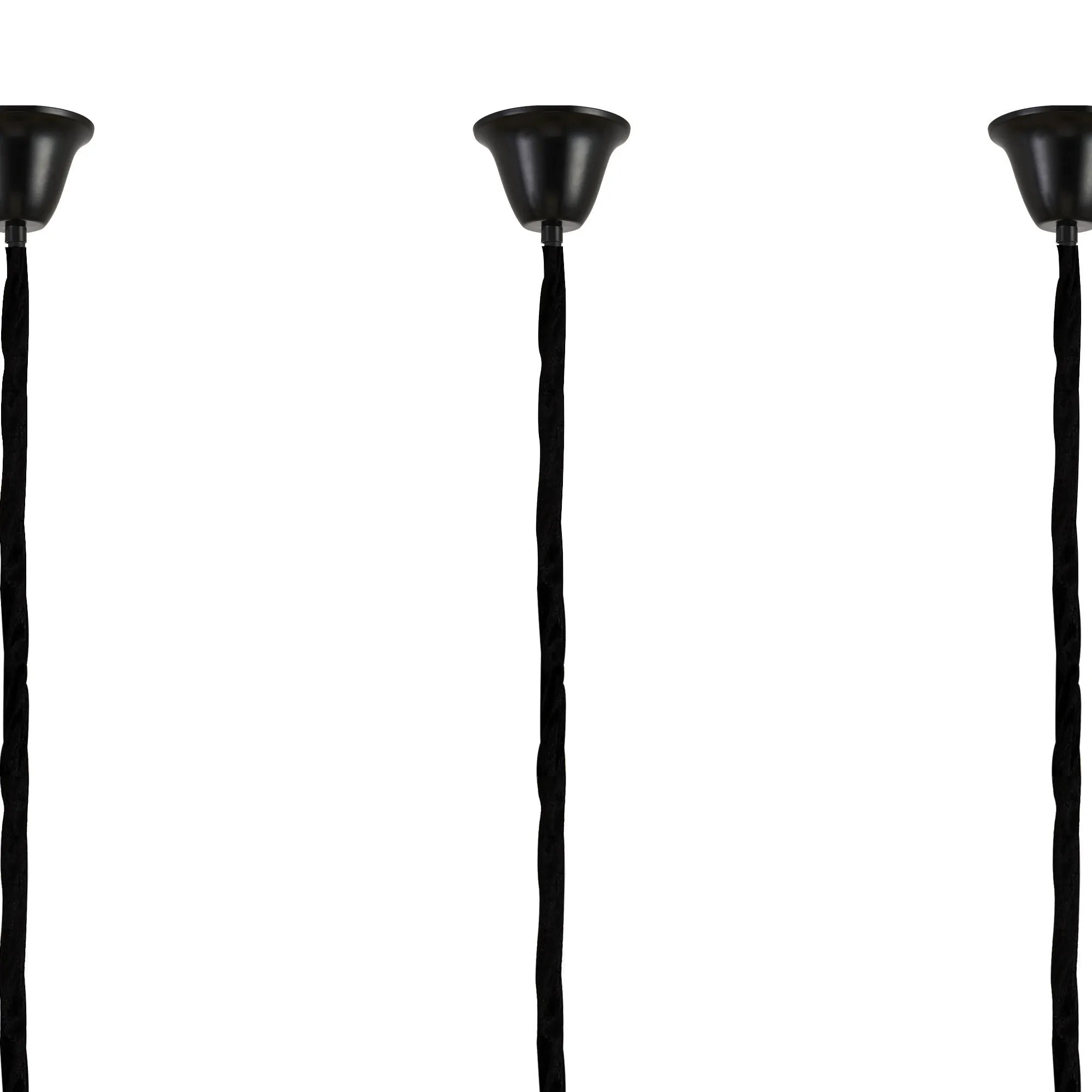 Cedar 300 x 40cm Linear Pendant With Bell Cup 16 Light - Matt Black & Smoked Sculpted Glass