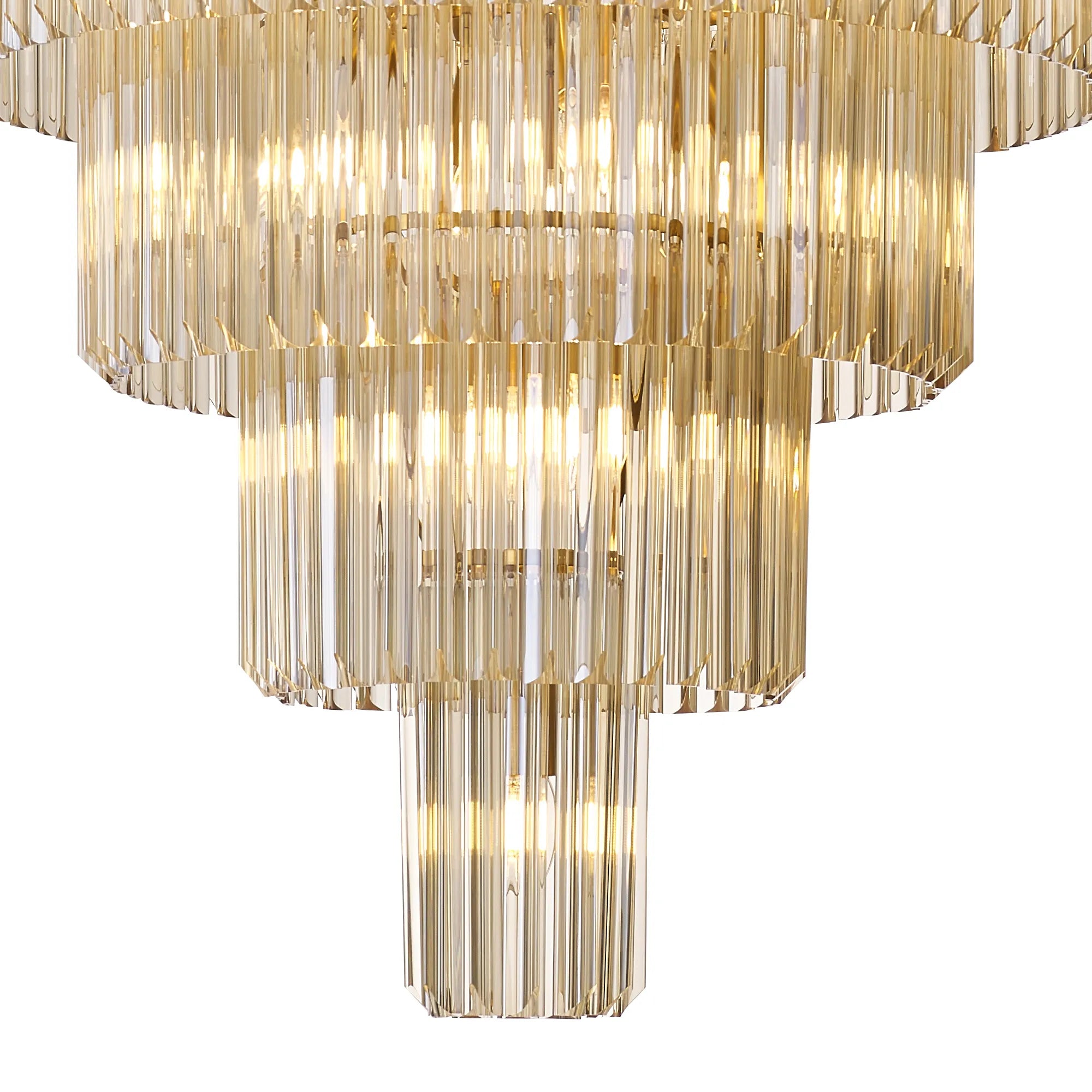 Cedar 96cm 5-Tier Pendant 23 Light - Brass & Cognac
