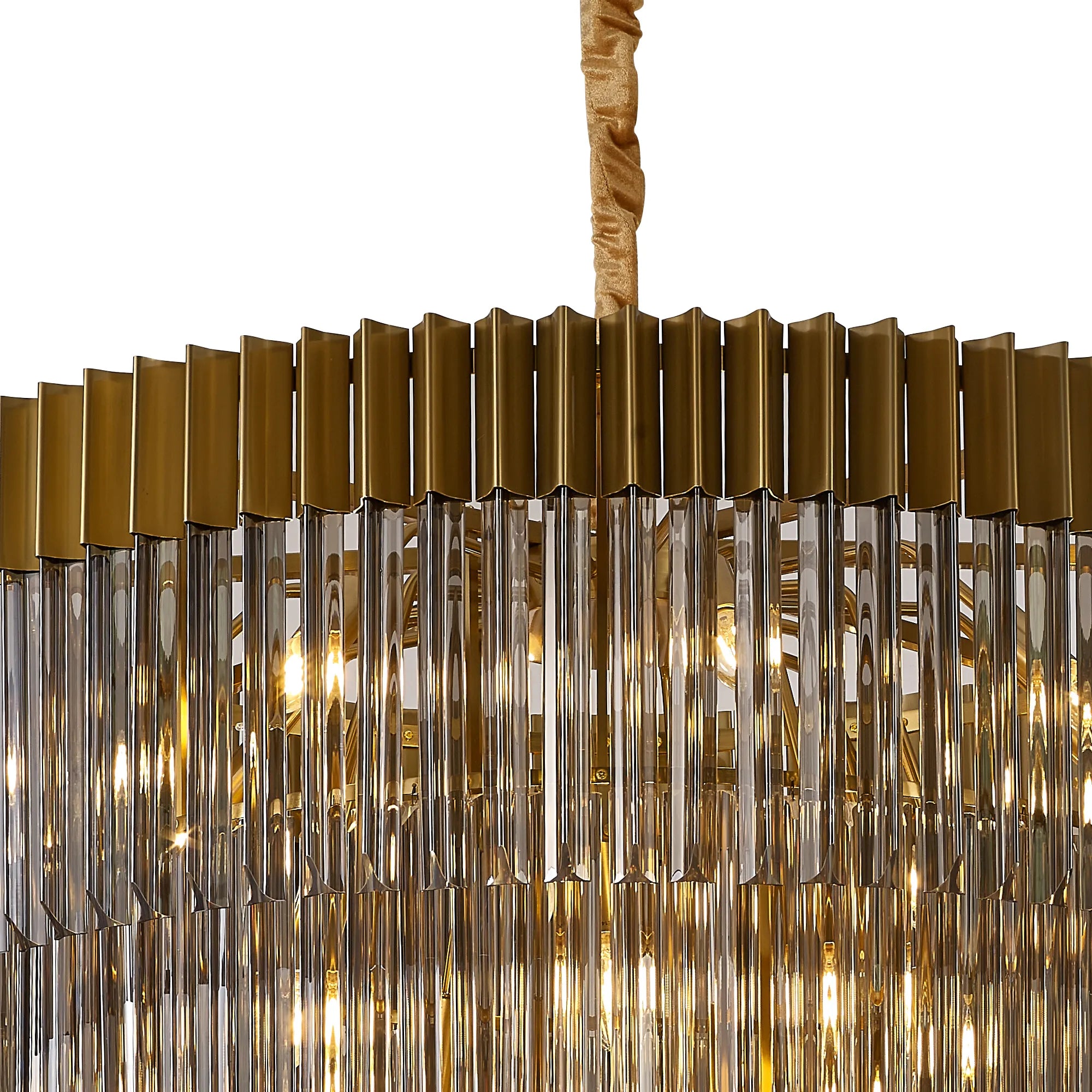 Cedar 96cm 5-Tier Pendant 23 Light - Brass & Smoked