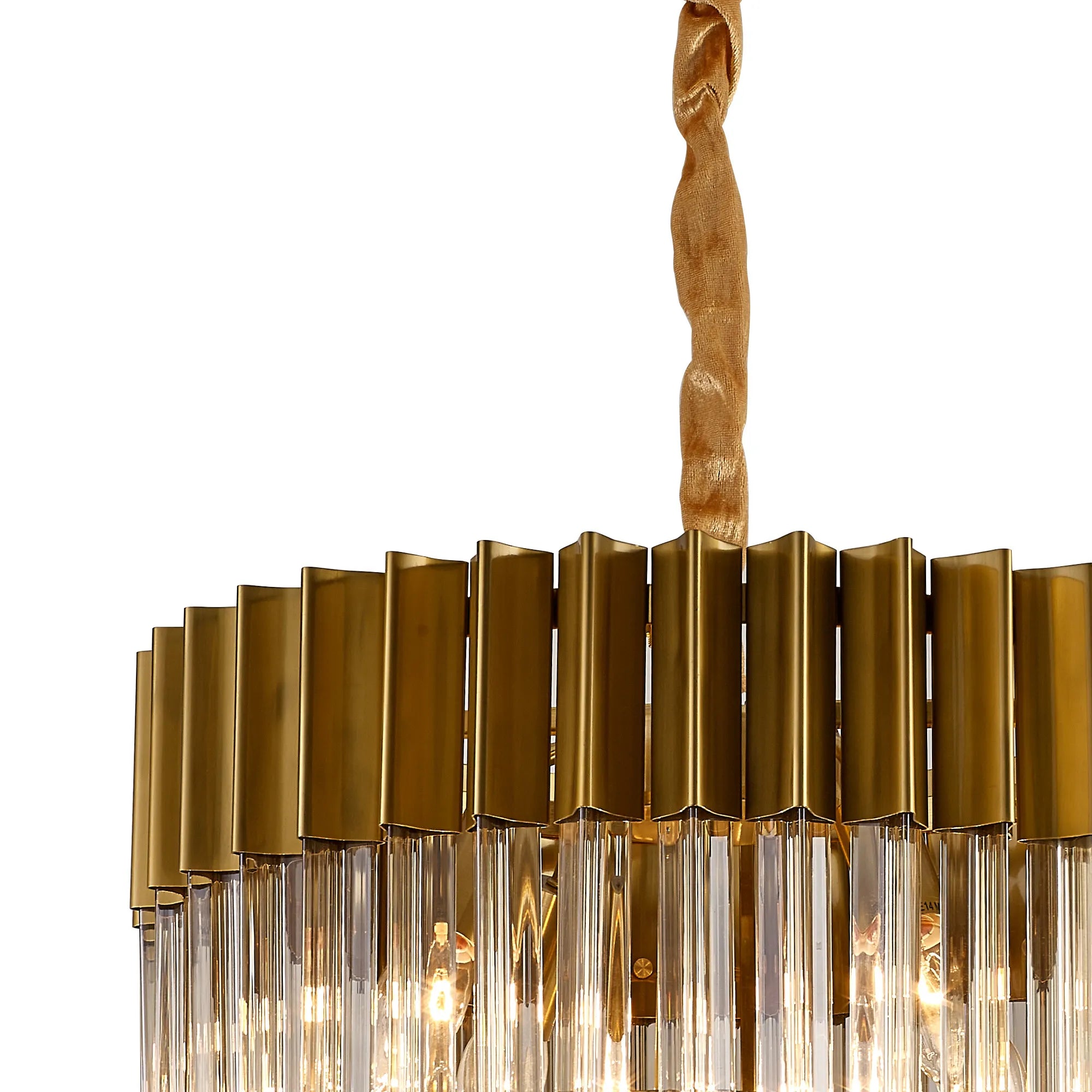 Cedar 45cm Pendant Round 5 Light - Brass & Cognac