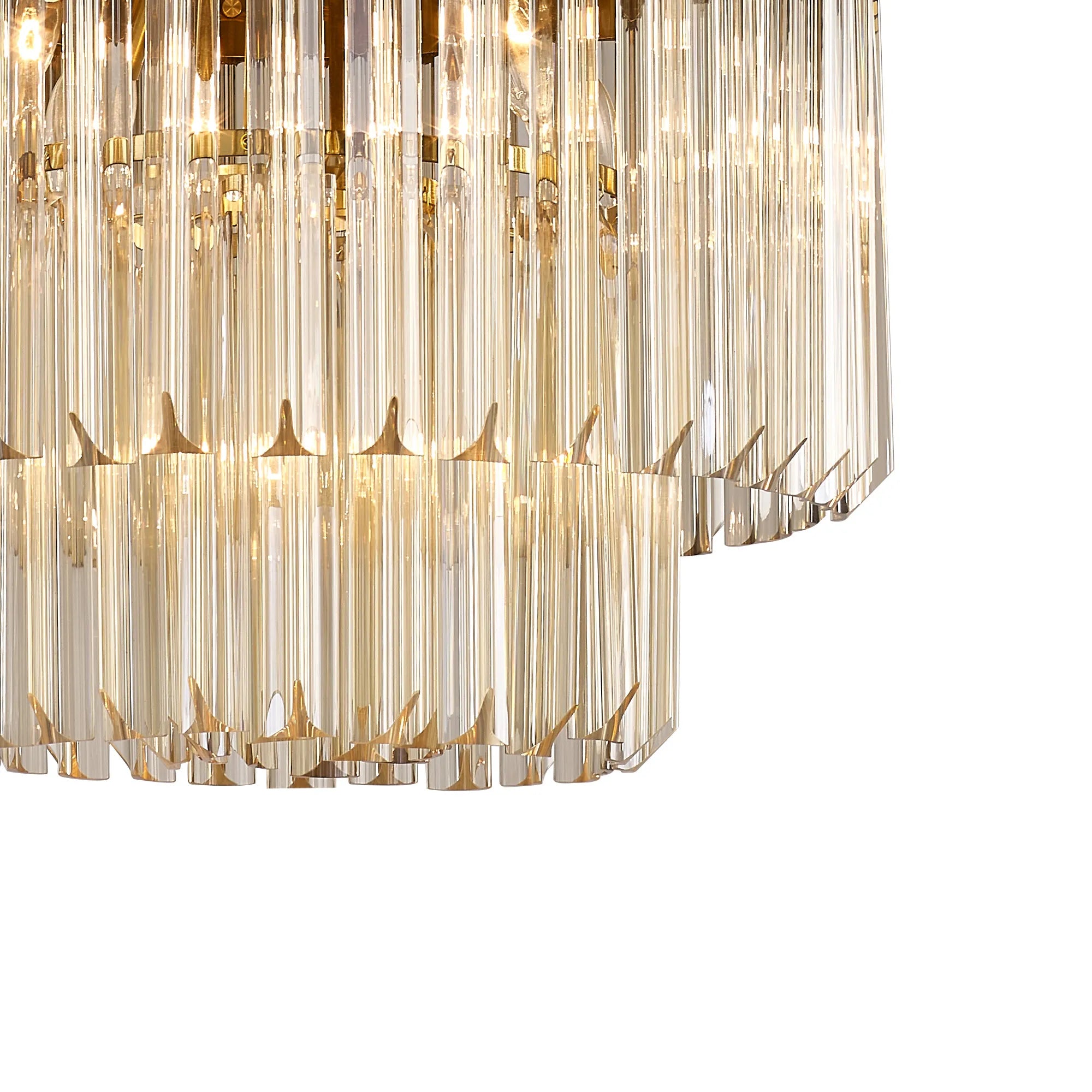 Cedar 45cm Pendant Round 5 Light - Brass & Cognac