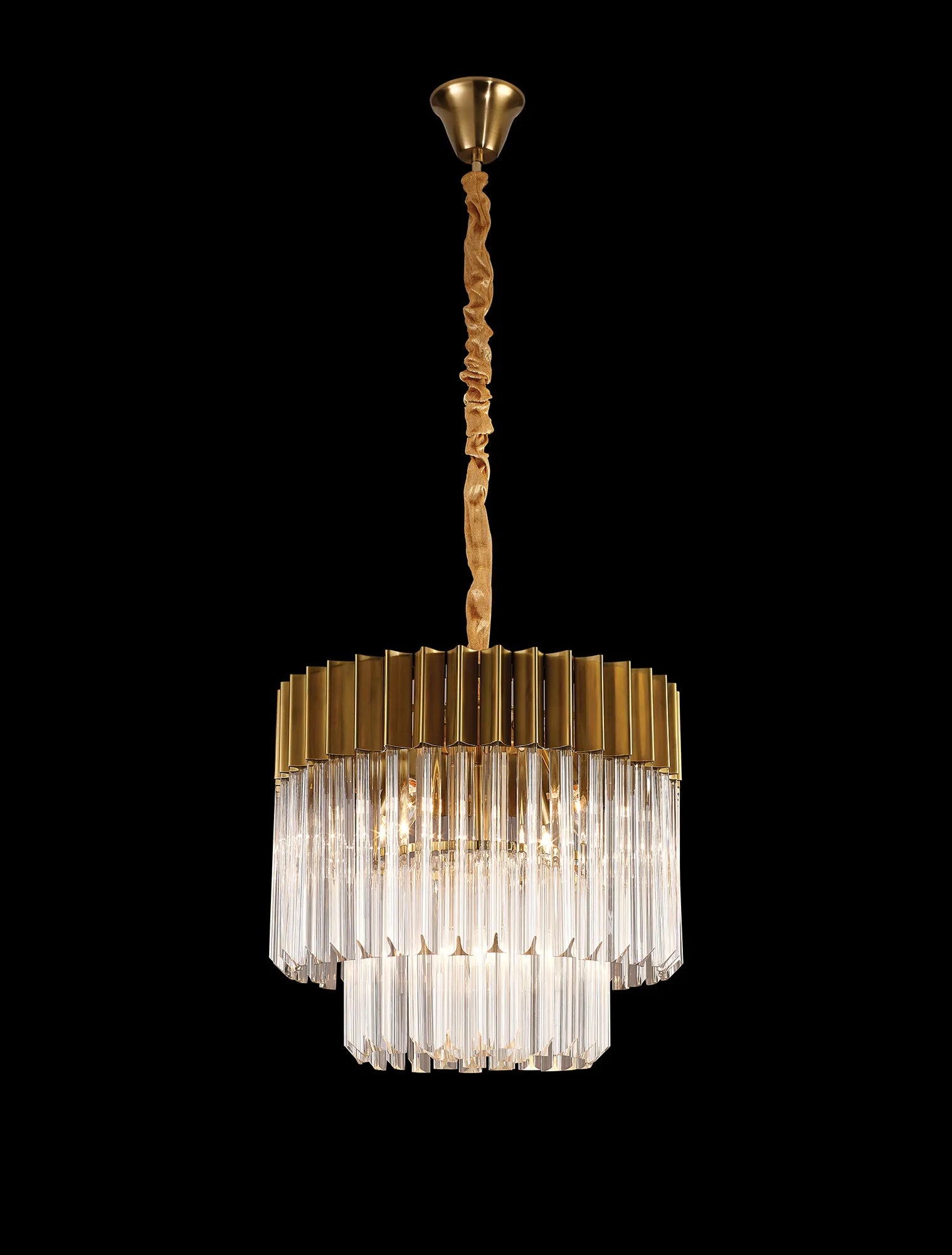 Cedar 45cm Pendant Round 5 Light - Brass & Clear