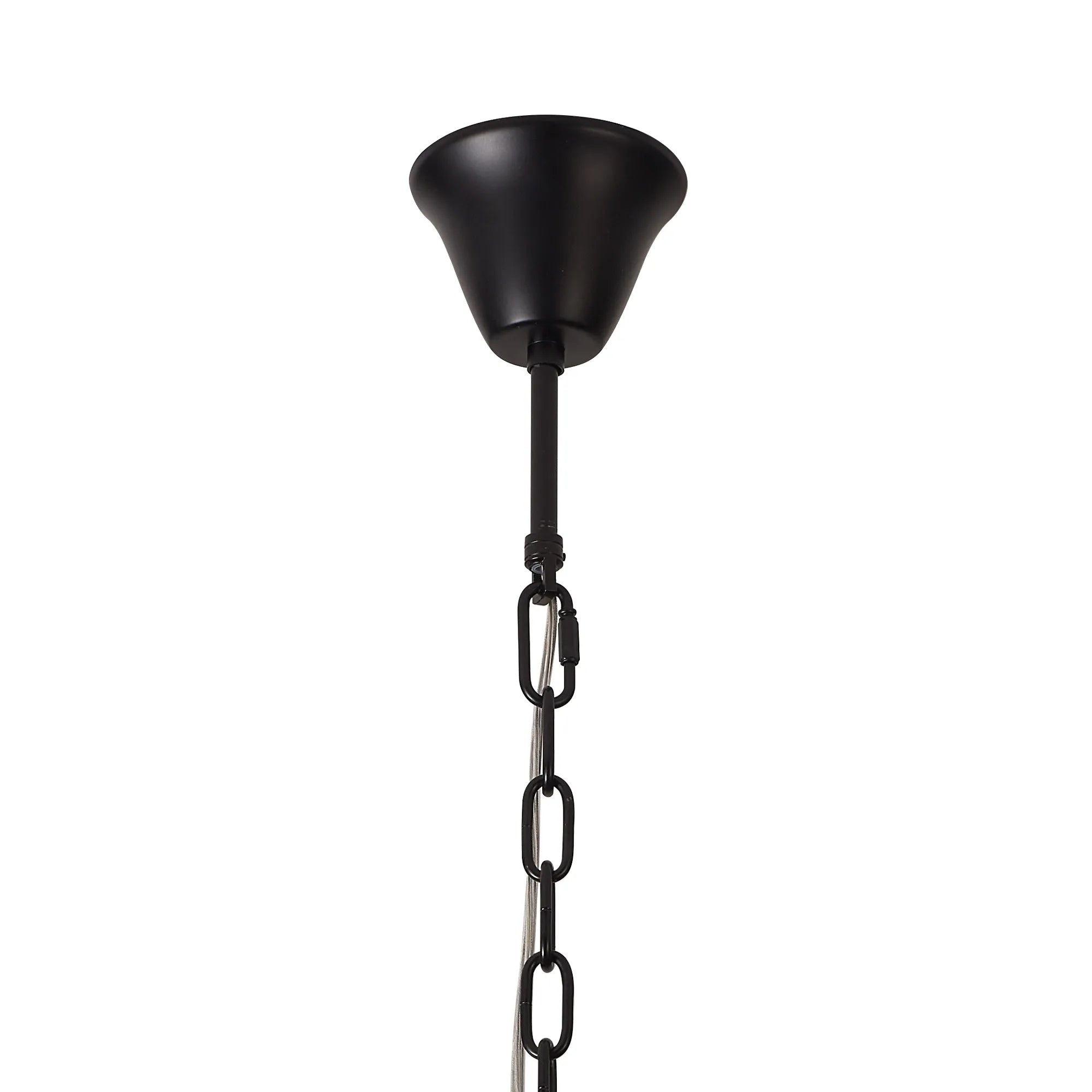 Cedar 45cm Pendant Round 5 Light - Matt Black & Cognac
