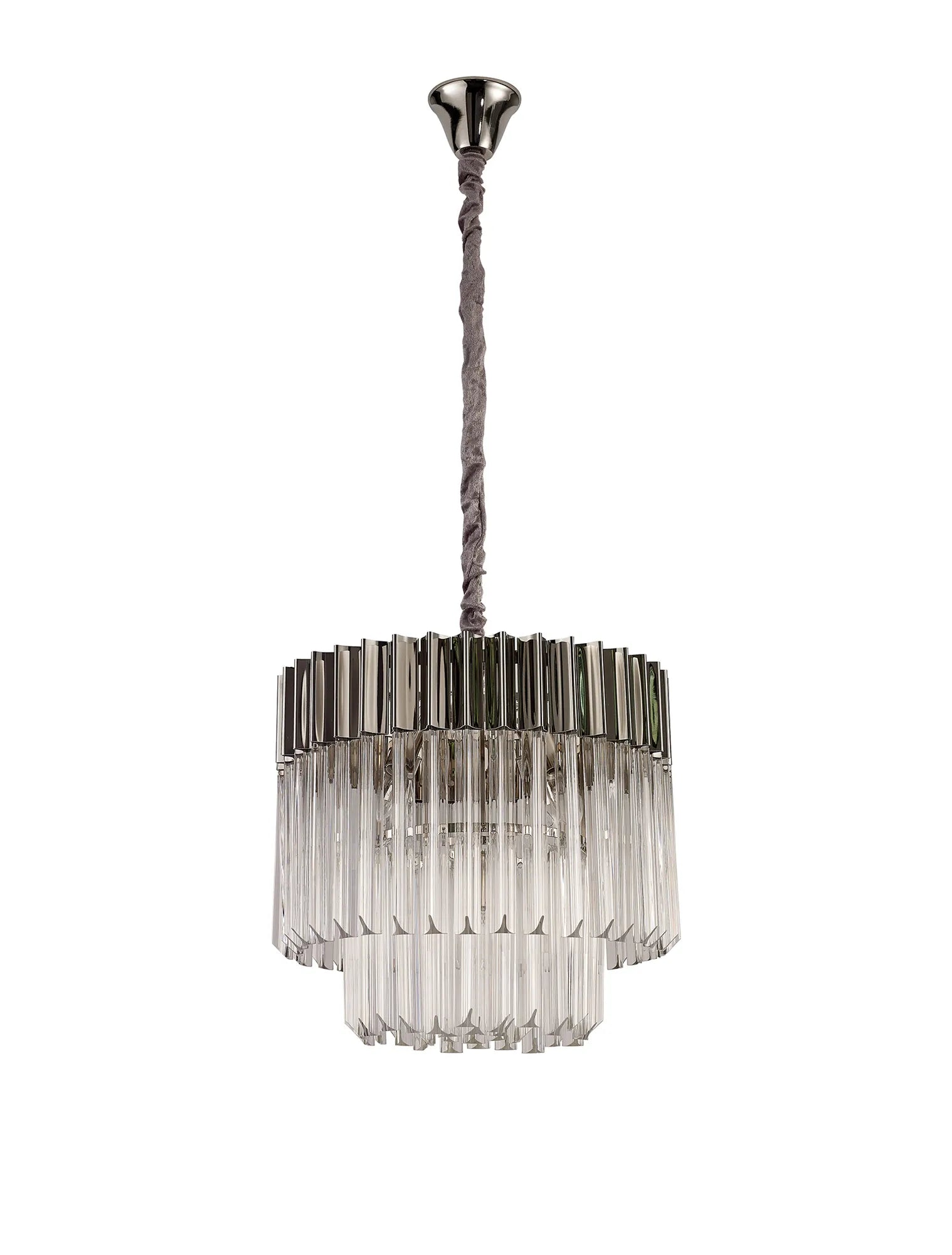 Cedar 45cm Pendant Round 5 Light - Polished Nickel & Clear