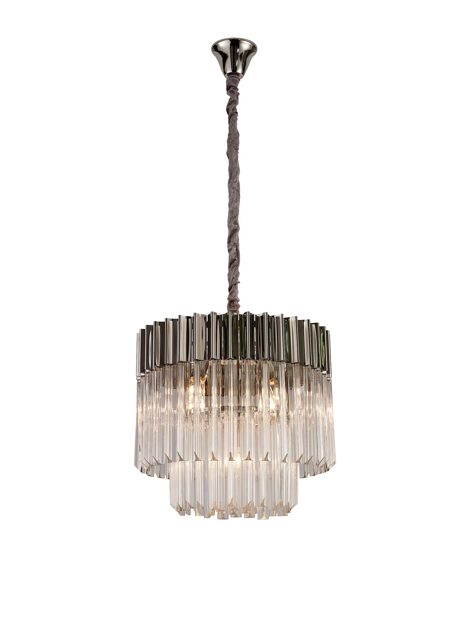 Cedar 45cm Pendant Round 5 Light - Polished Nickel & Clear