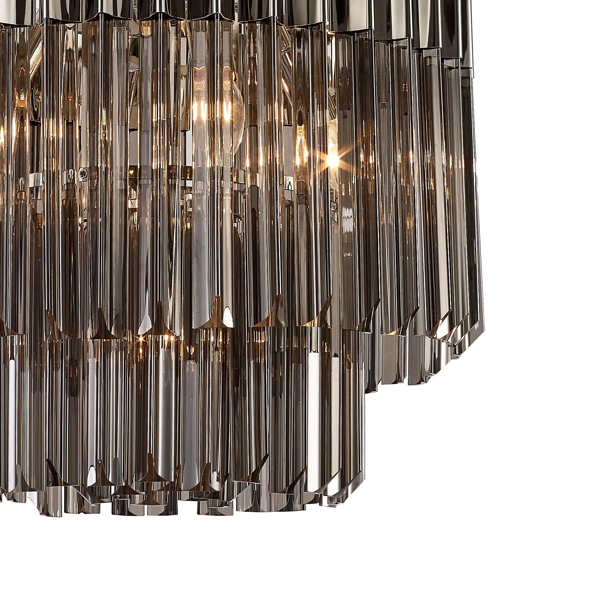 Cedar 45cm Pendant Round 5 Light - Polished Nickel & Smoked