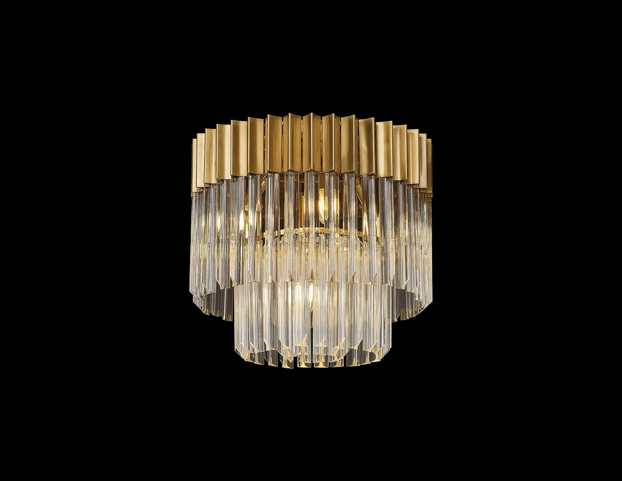 Cedar 45cm Flush Ceiling Round 5 Light - Brass & Clear